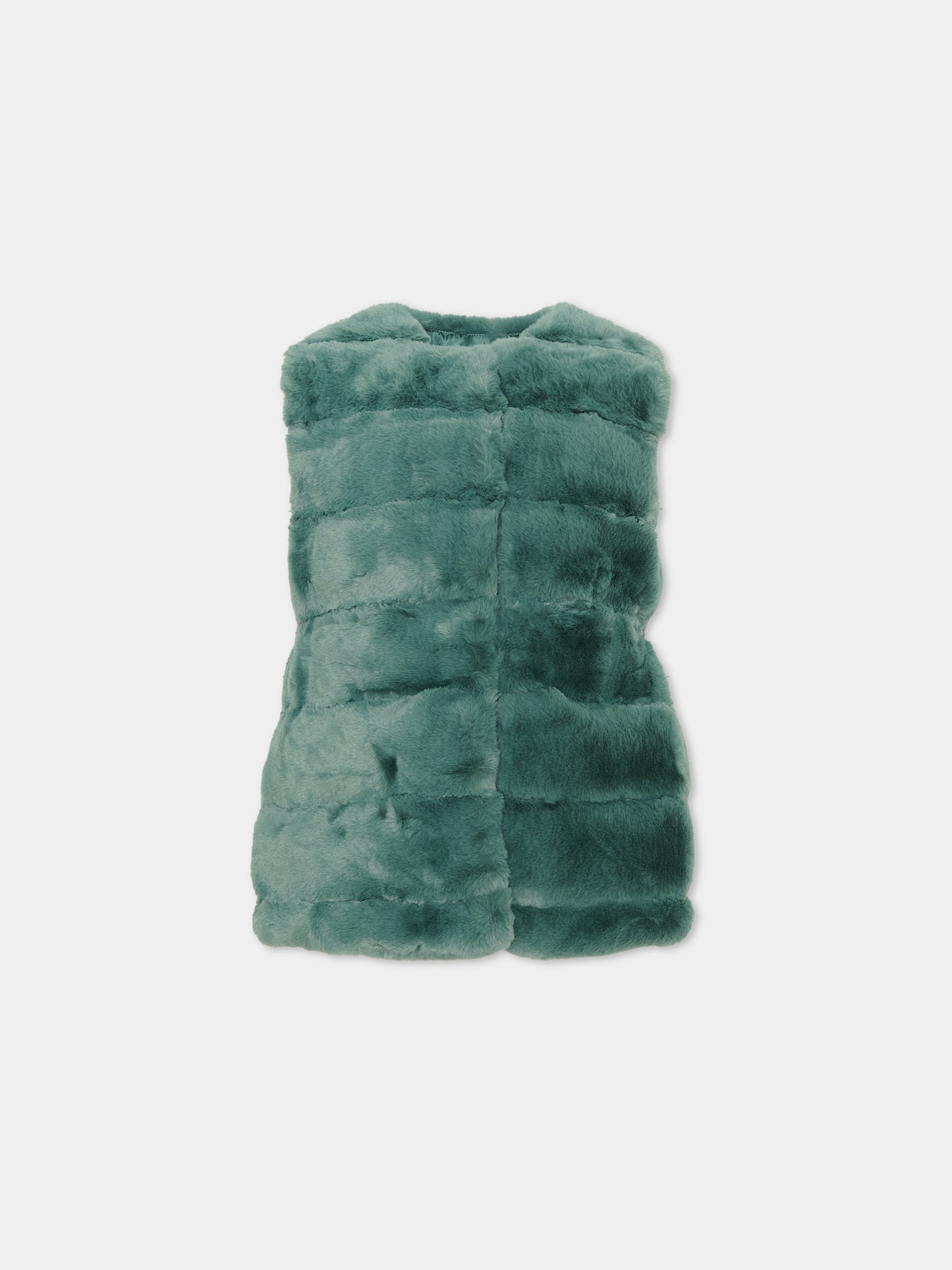 Gilet in eco-pelliccia verde per bambina,Mayoral,4328 063