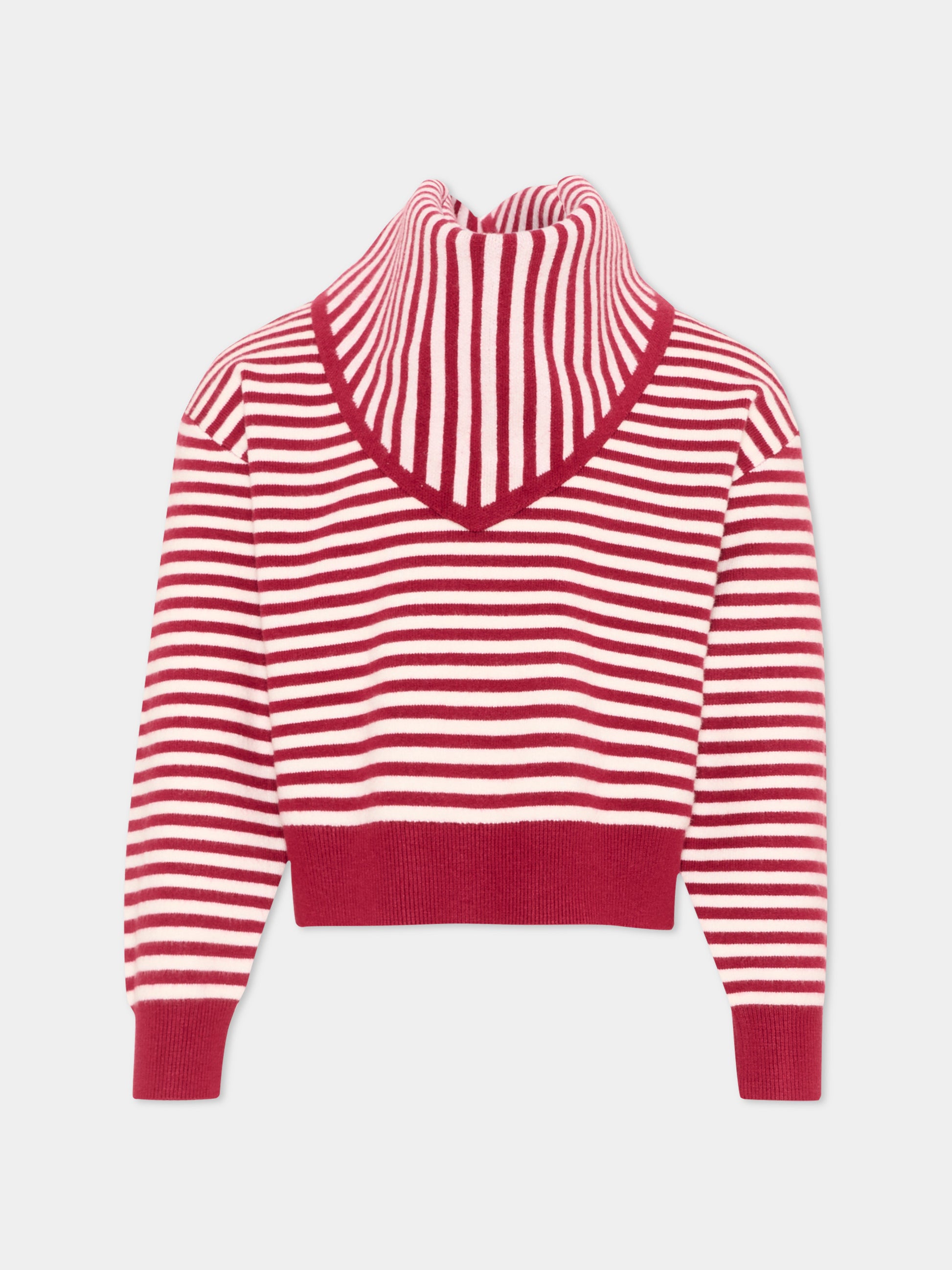 Maglione rosso a righe per bambina,Mayoral,4316 057