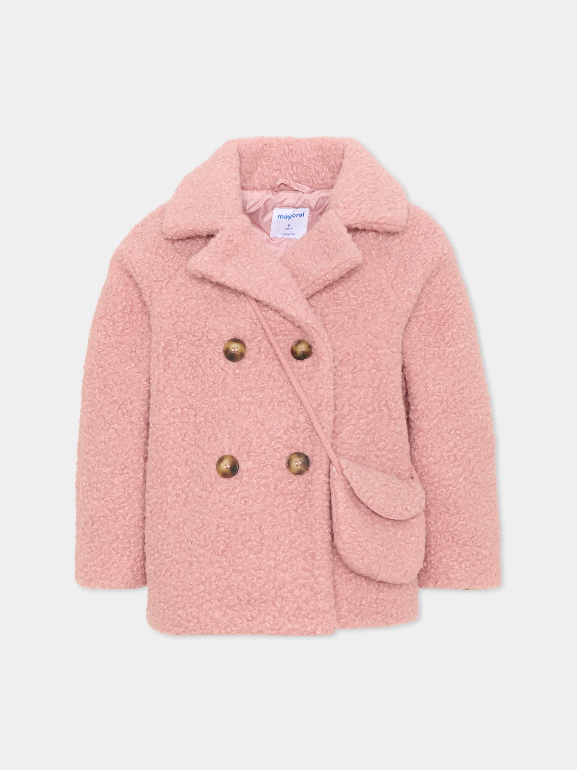 Cappotto rosa per bambina,Mayoral,4411 010