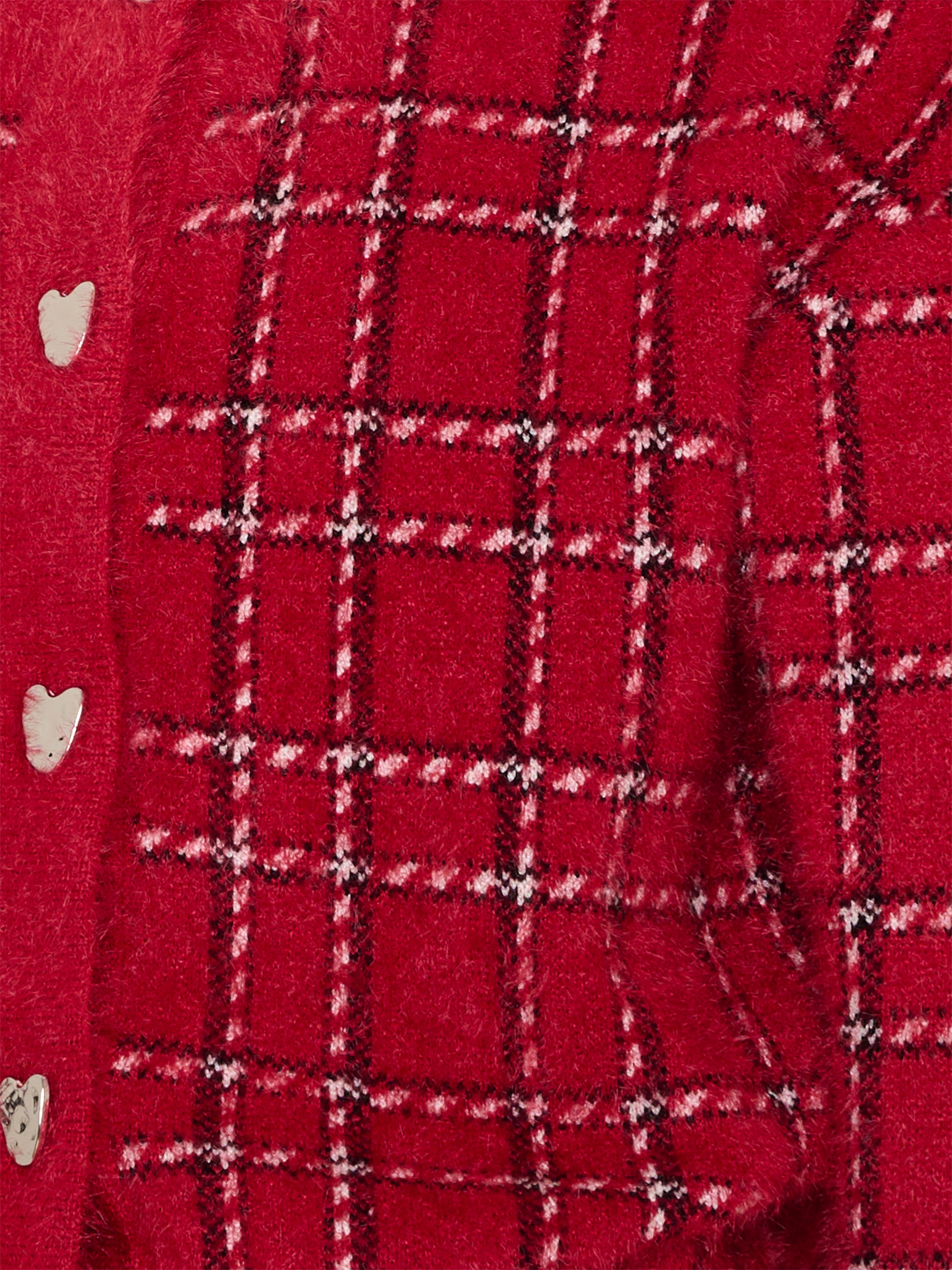 Completo elegante rosso per bambina a quadri,Mayoral,4935 031