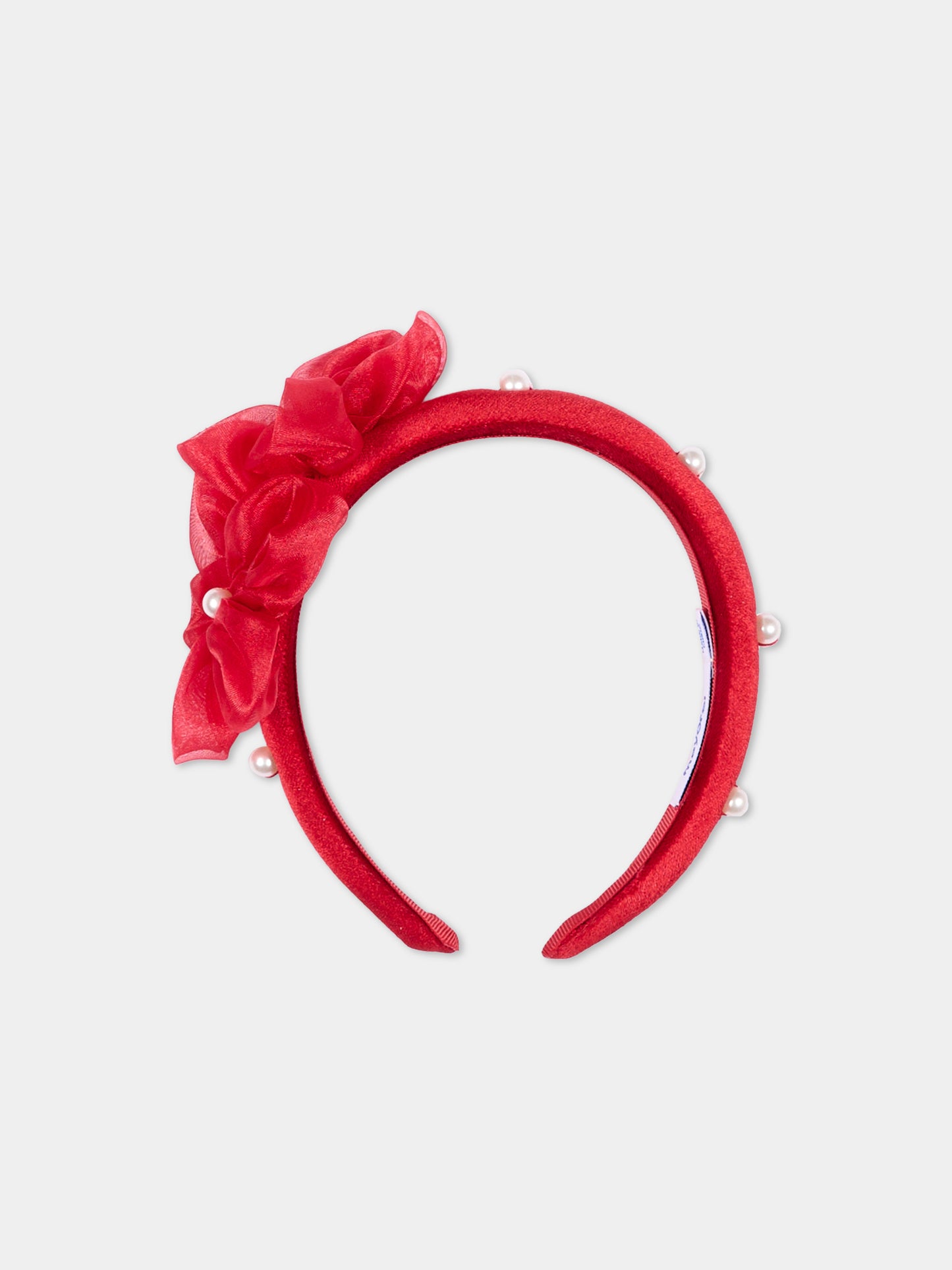 Cerchietto rosso per bambina con fiori,Mayoral,10314 011