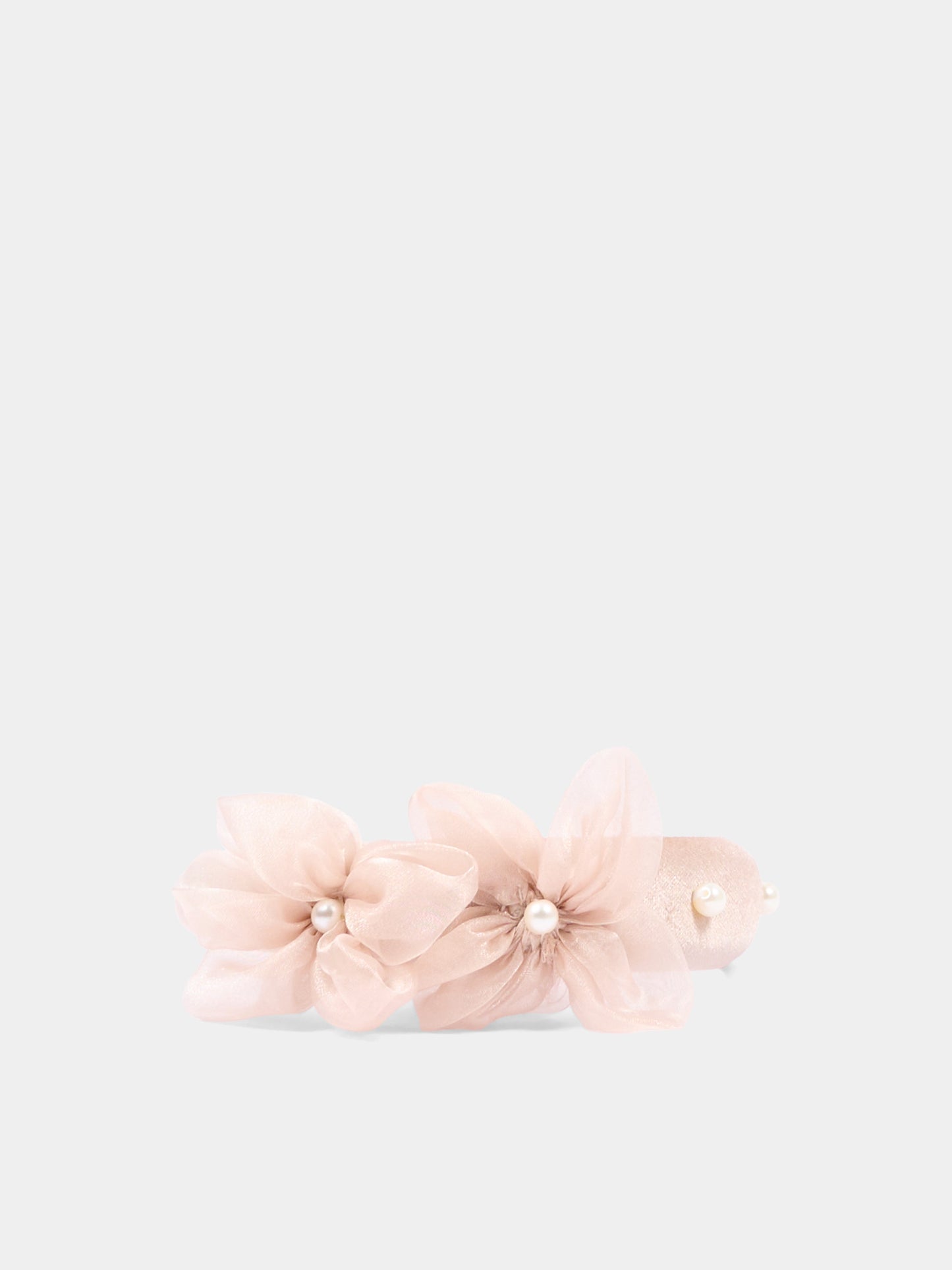 Cerchietto beige per bambina con fiori,Mayoral,10314 013