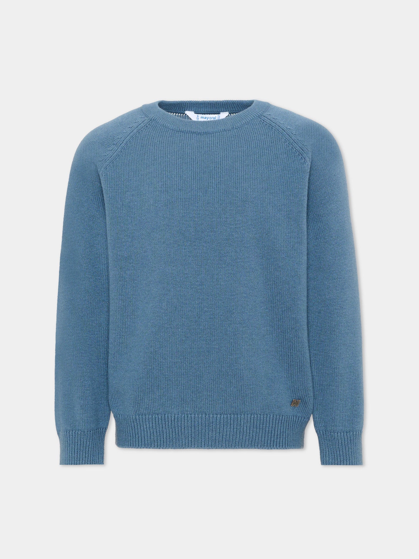 Maglione azzurro per bambino con logo,Mayoral,311 011