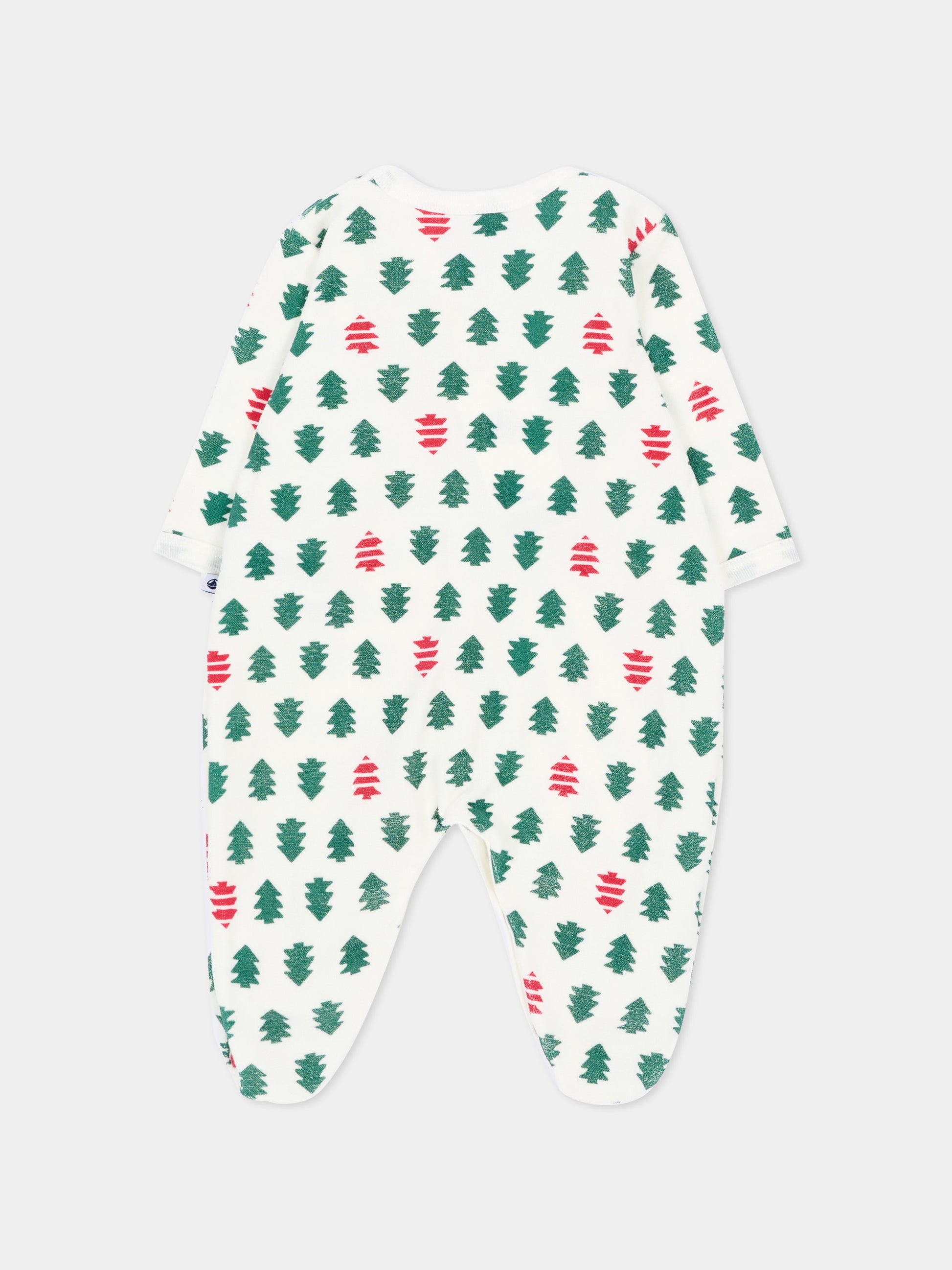 Tutina bianca per neonato con alberi,Petit Bateau,A0HCF 01