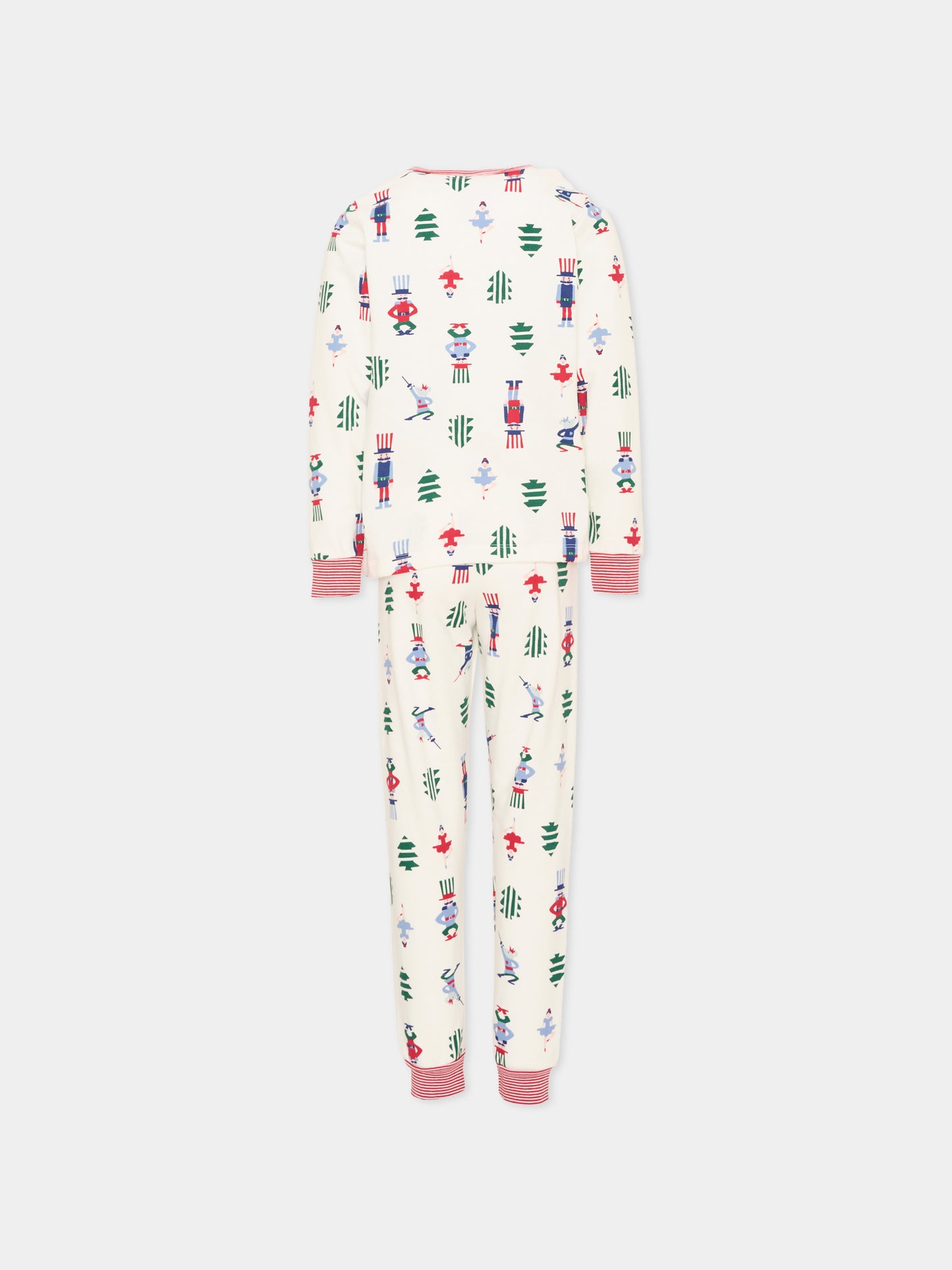Pigiama bianco per bambina con stampa all-over,Petit Bateau,A0GDL 01