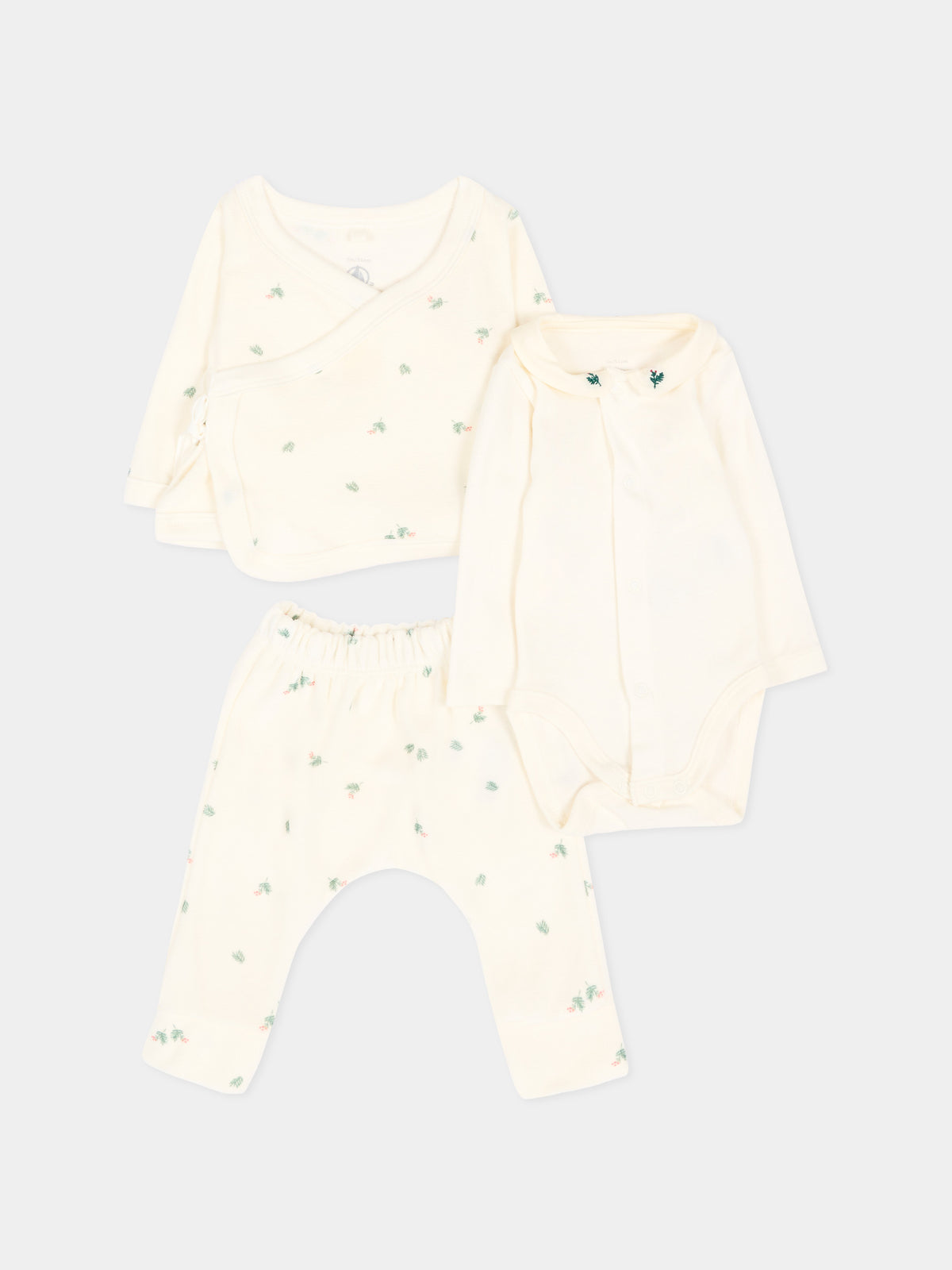 Completo nascita avorio per neonati floreale,Petit Bateau,A0GP0 01