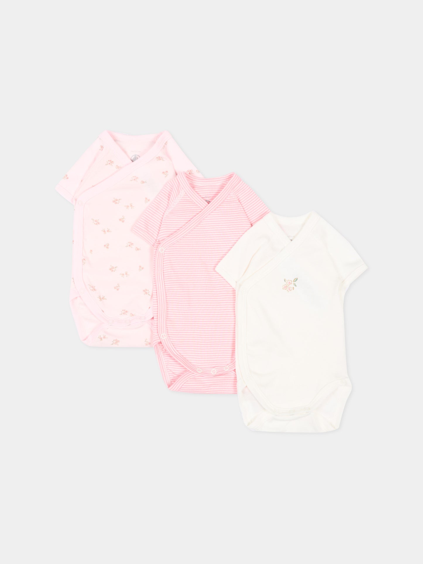 Set body multicolor per neonata con fiori,Petit Bateau,A0GHN 00