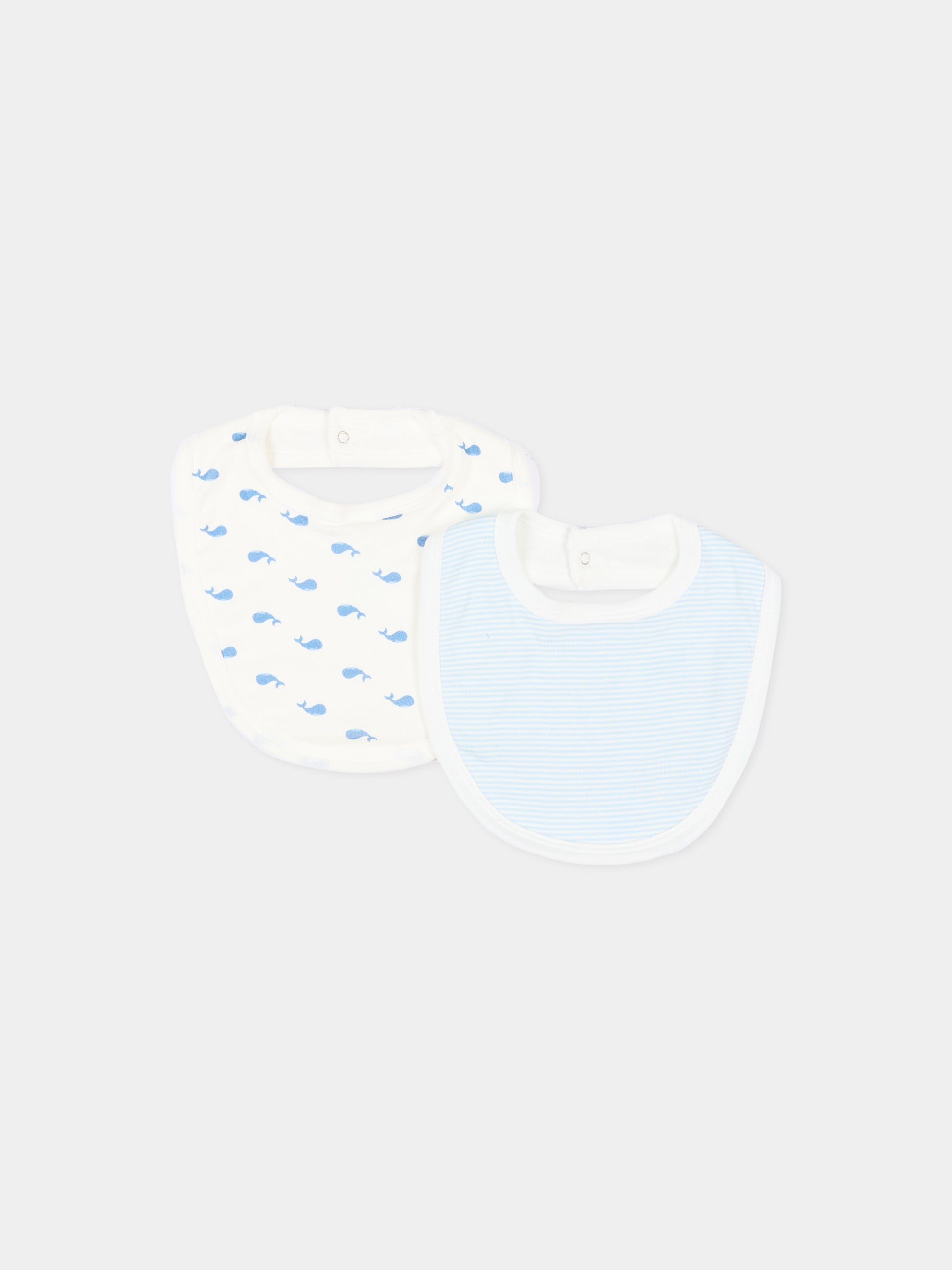 Bavaglini avorio per neonati con balene,Petit Bateau,A0GLI 00