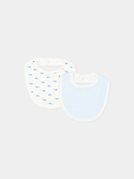 Bavaglini avorio per neonati con balene,Petit Bateau,A0GLI 00