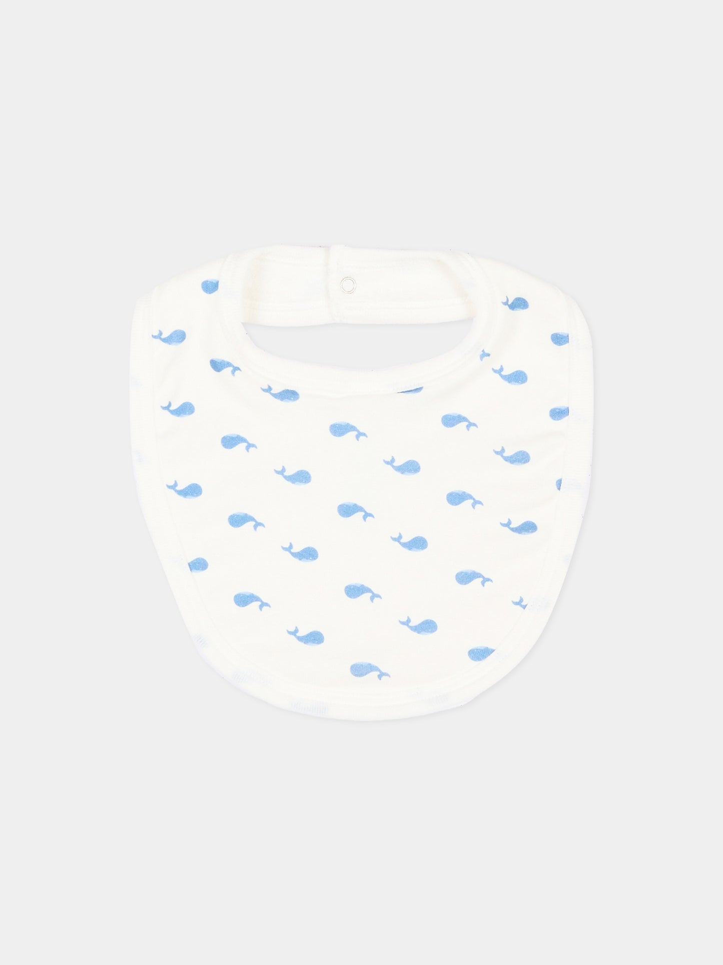 Bavaglini avorio per neonati con balene,Petit Bateau,A0GLI 00