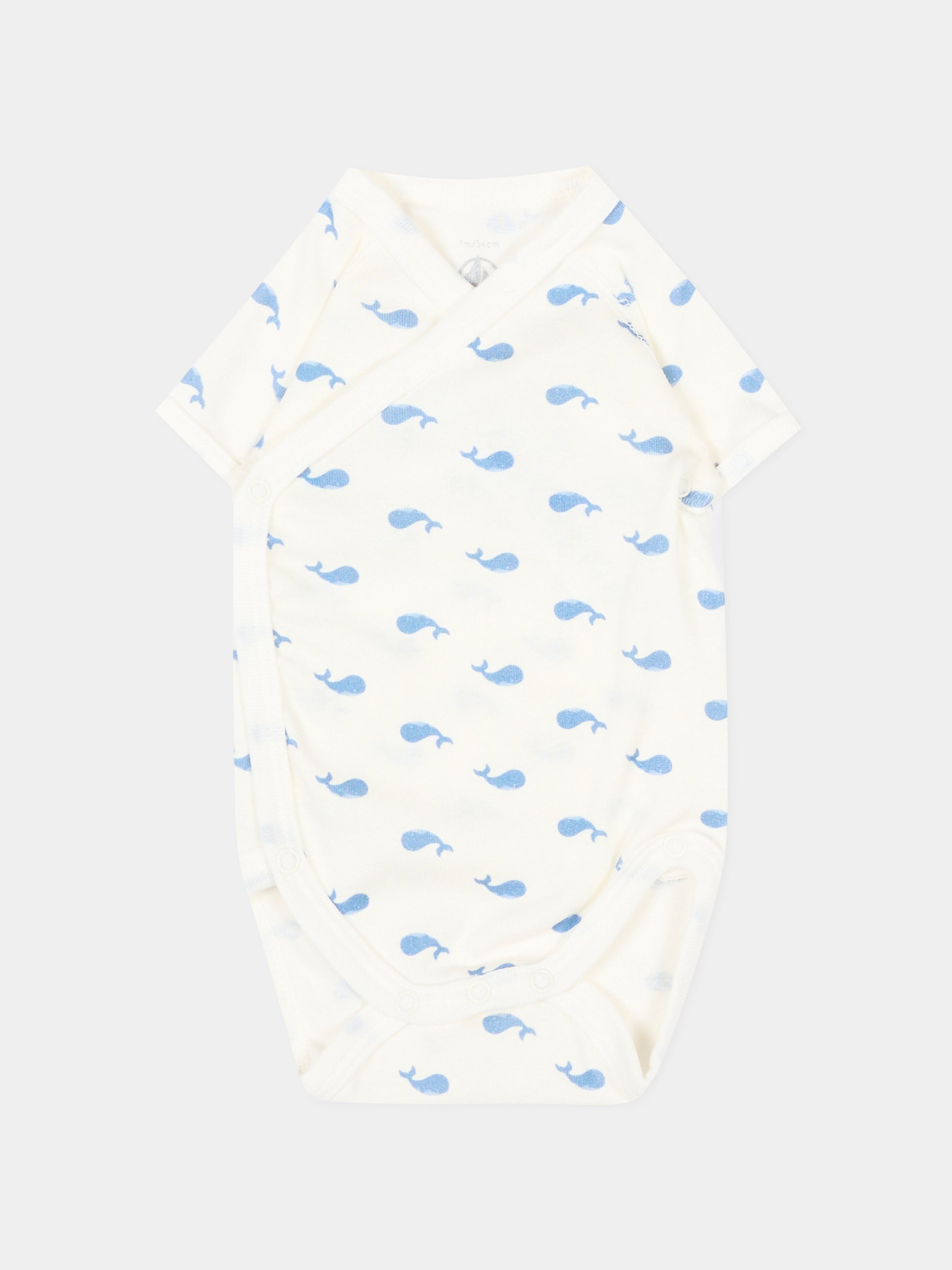Set body multicolor per neonato con balene,Petit Bateau,A0GHM 00