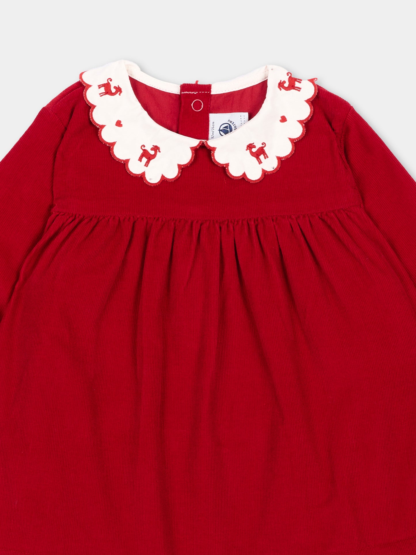 Abito rosso per neonata,Petit Bateau,A0GH4 01