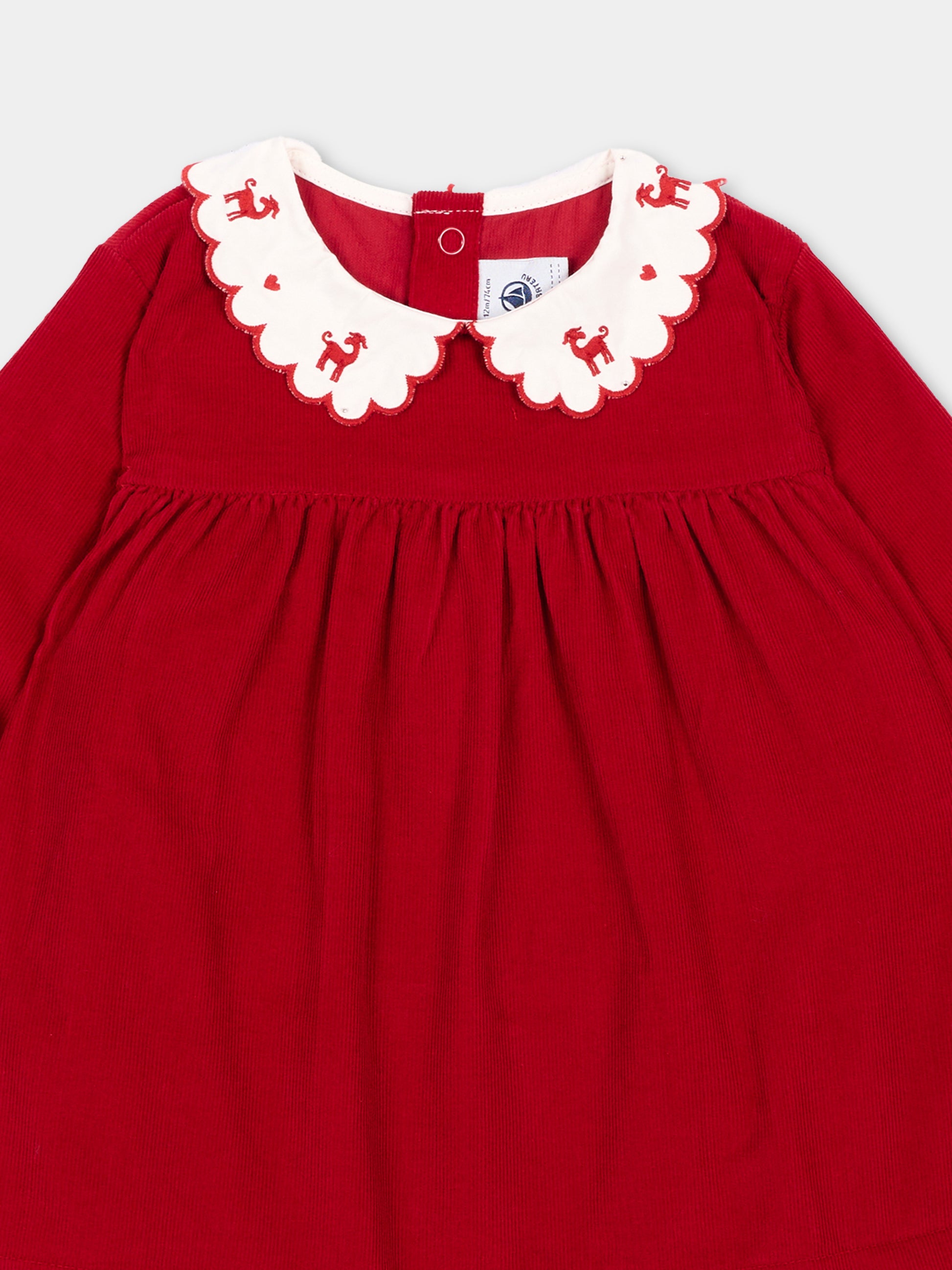 Abito rosso per neonata,Petit Bateau,A0GH4 01