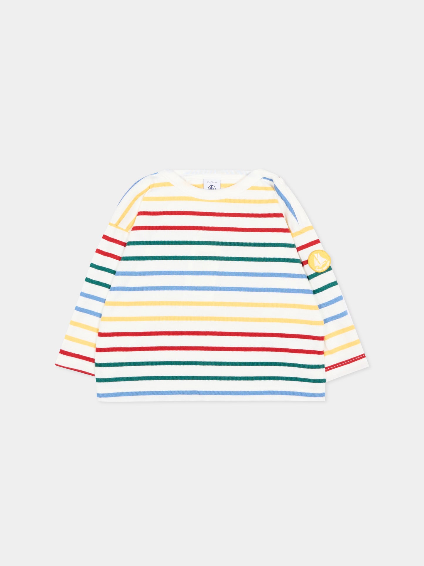 T-Shirt multicolor per neonato a righe,Petit Bateau,A0GWO 01