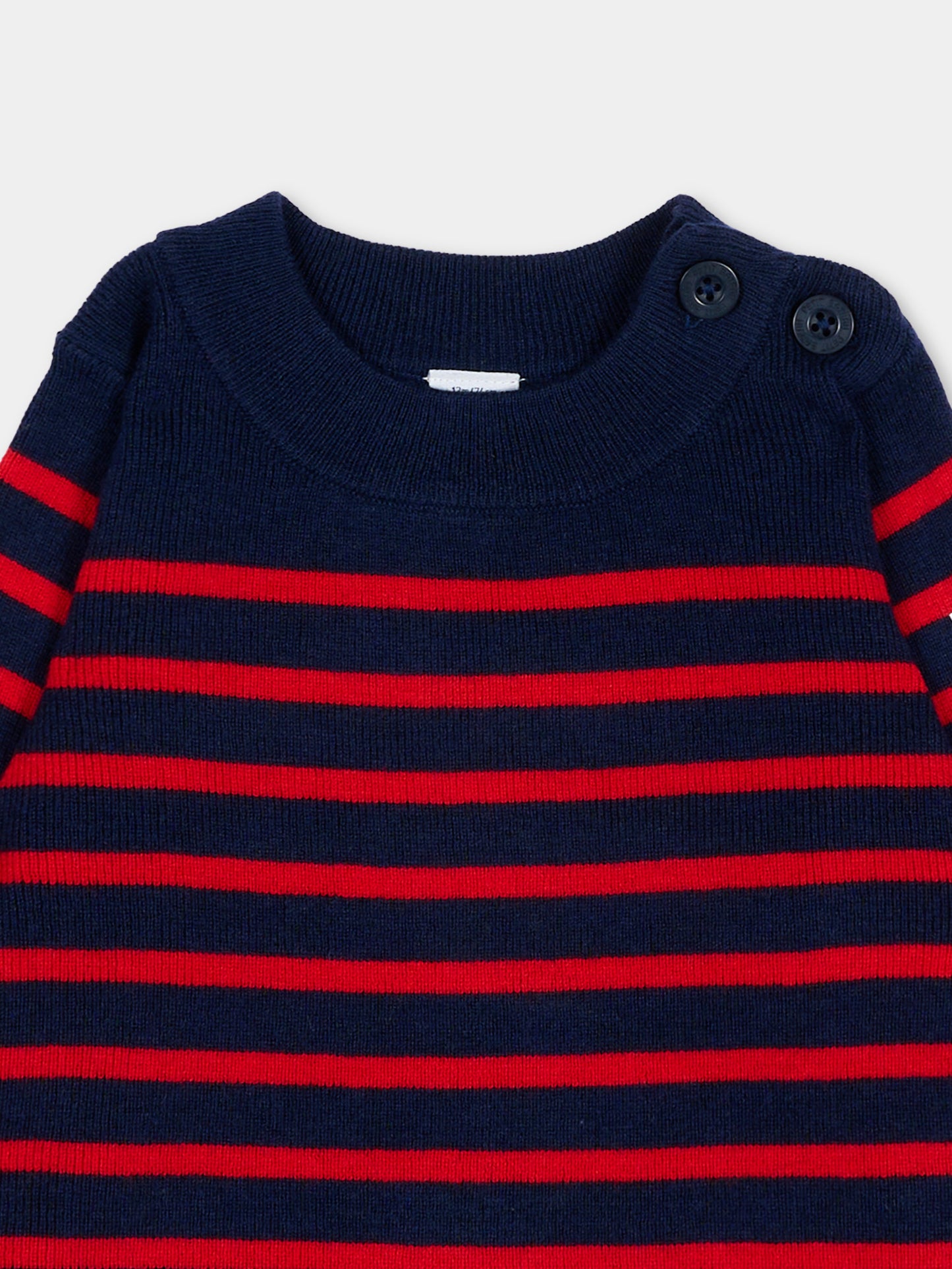 Maglione blu per neonato a righe,Petit Bateau,A0GBS 01