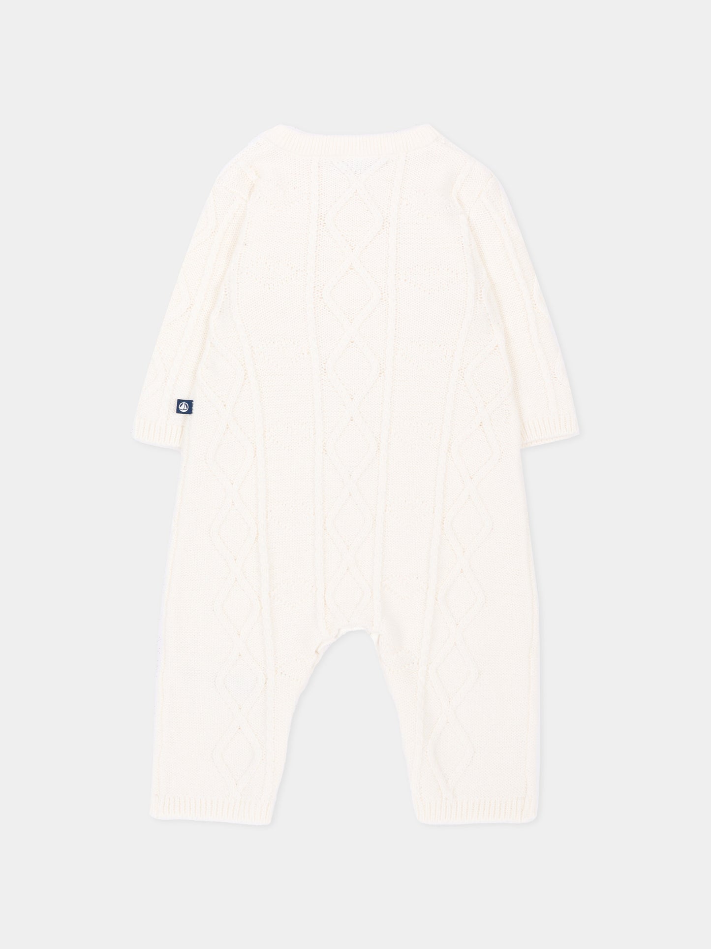 Tutina avorio per neonati in maglia,Petit Bateau,A0GIN 01