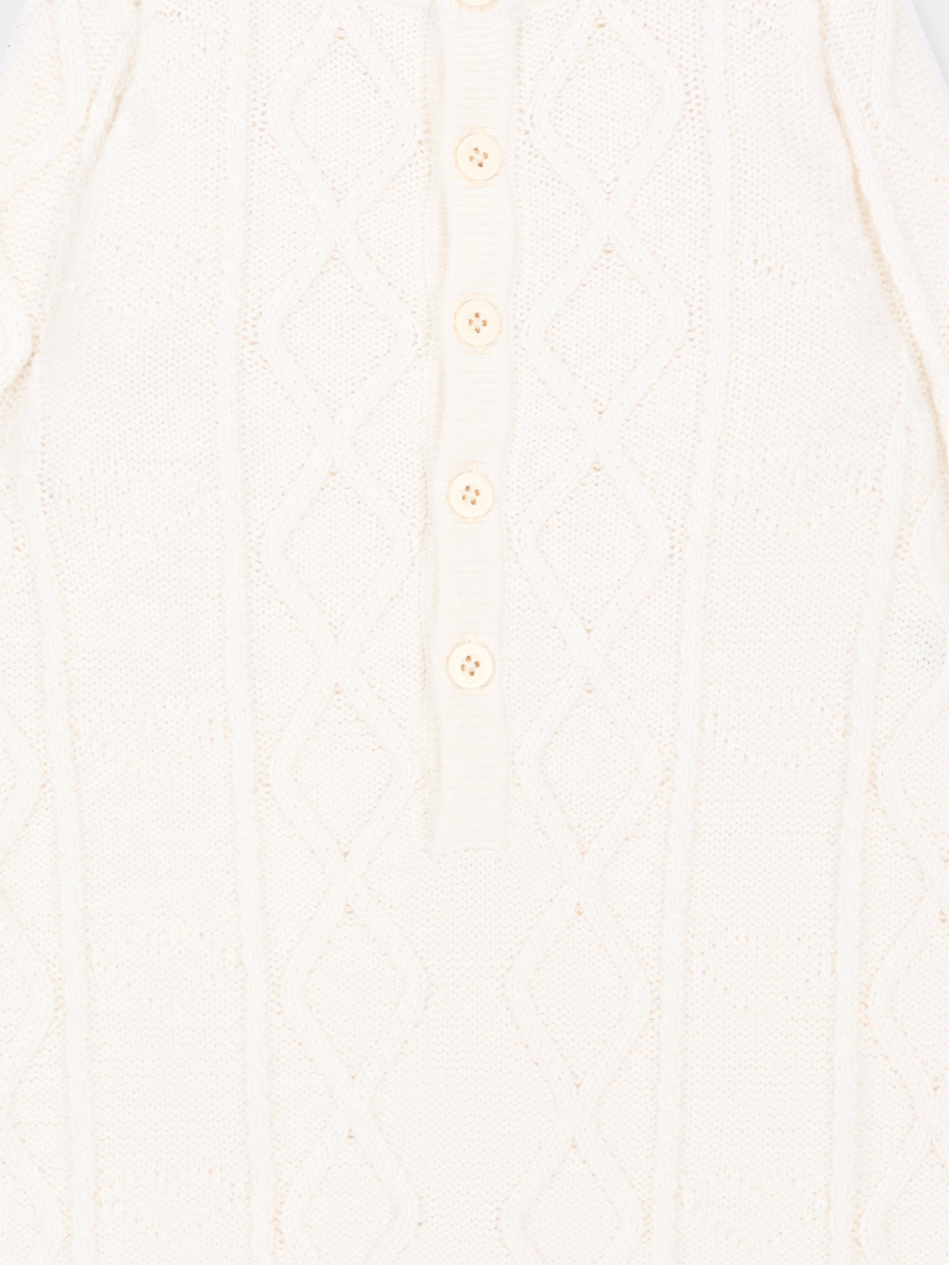 Tutina avorio per neonati in maglia,Petit Bateau,A0GIN 01