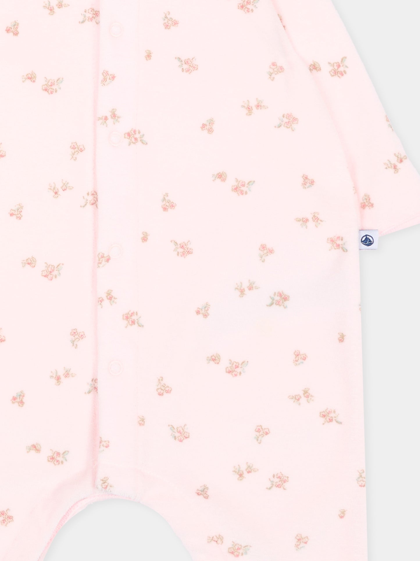 Tutina rosa per neonata con fiori,Petit Bateau,A0GAH 01