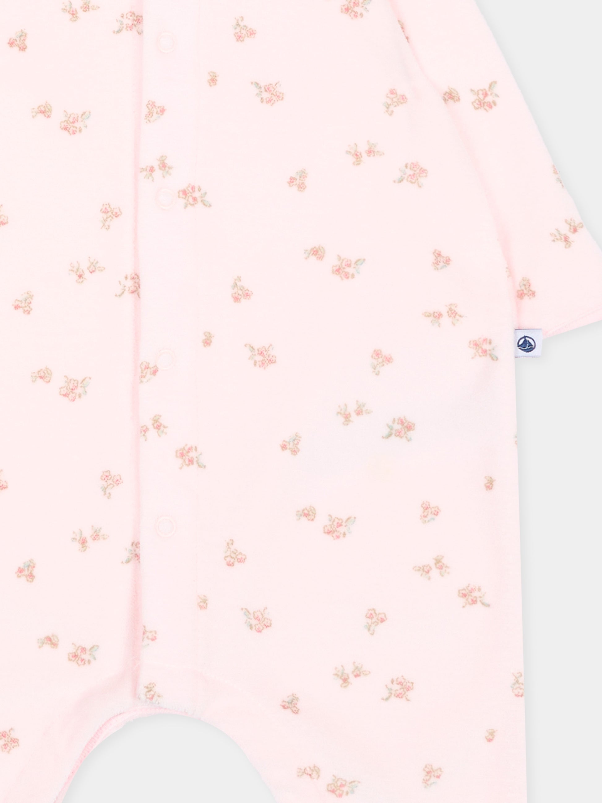 Tutina rosa per neonata con fiori,Petit Bateau,A0GAH 01