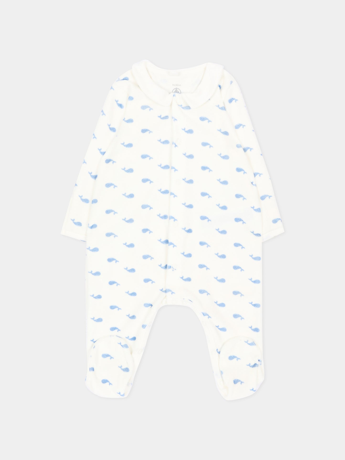 Tutina avorio per neonati con balene,Petit Bateau,A0GAB 01