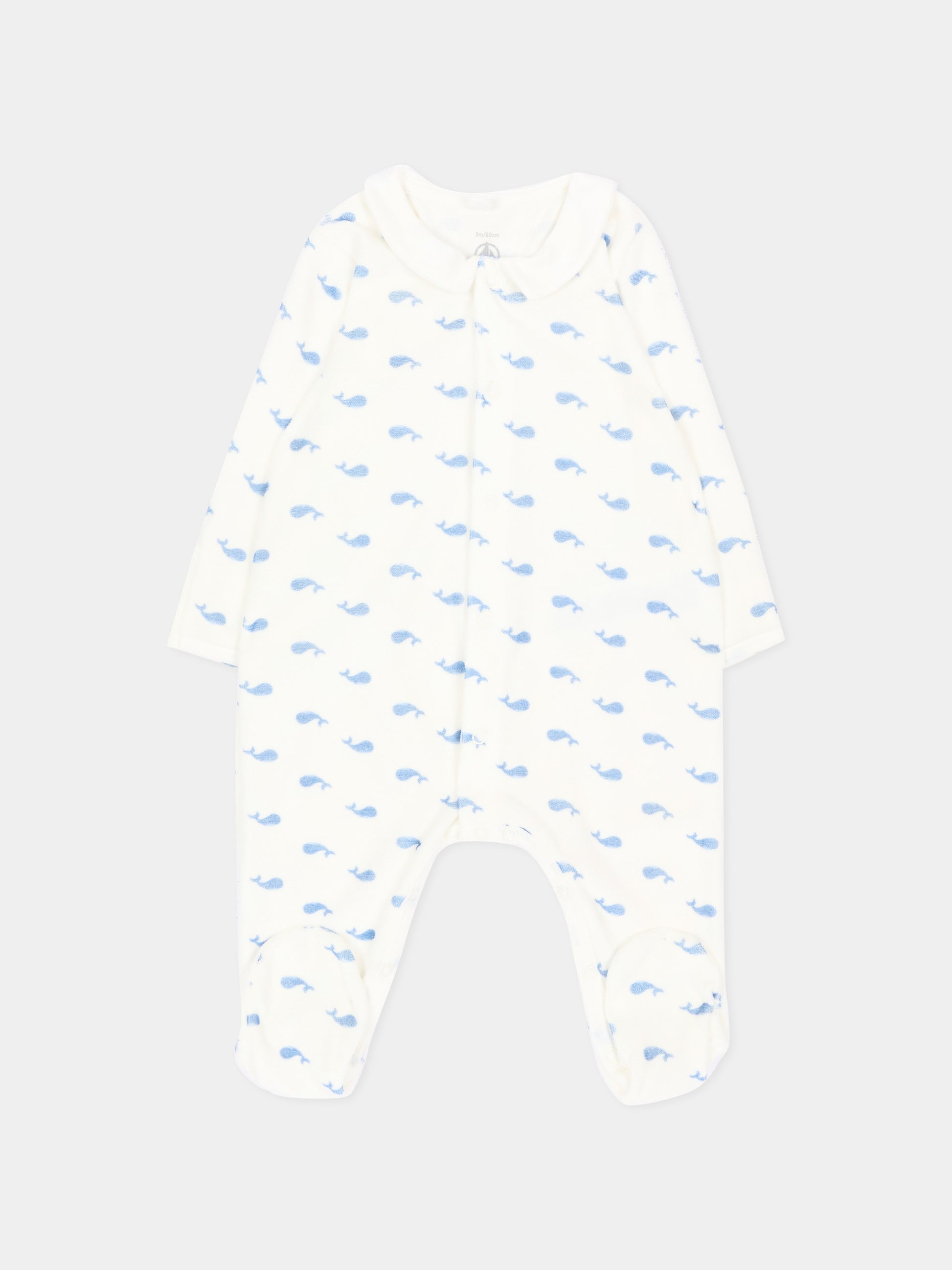 Tutina avorio per neonati con balene,Petit Bateau,A0GAB 01
