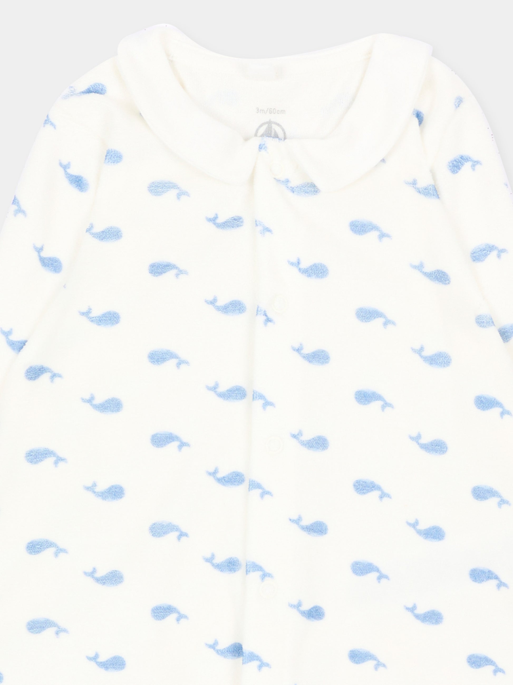 Tutina avorio per neonati con balene,Petit Bateau,A0GAB 01