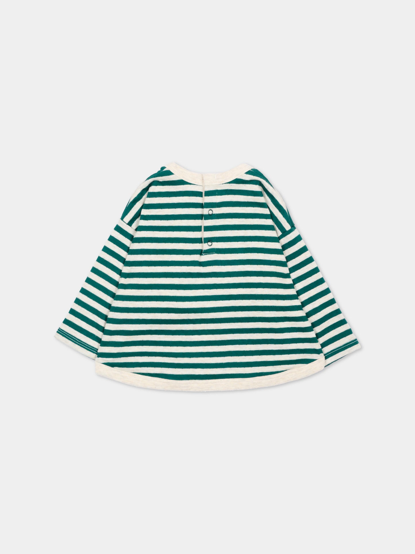 T-Shirt verde per neonato a righe,Petit Bateau,A0H10 01