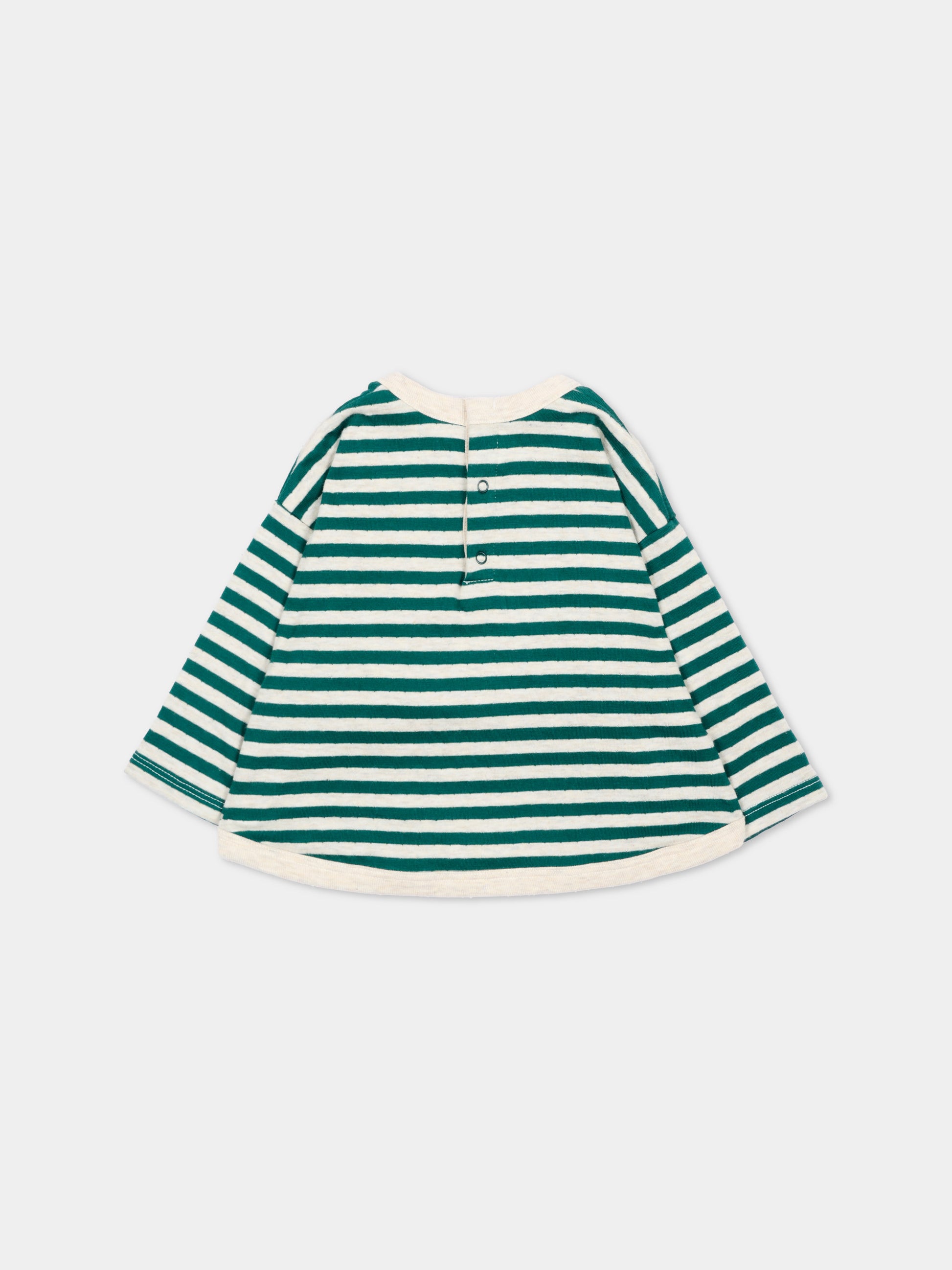 T-Shirt verde per neonato a righe,Petit Bateau,A0H10 01