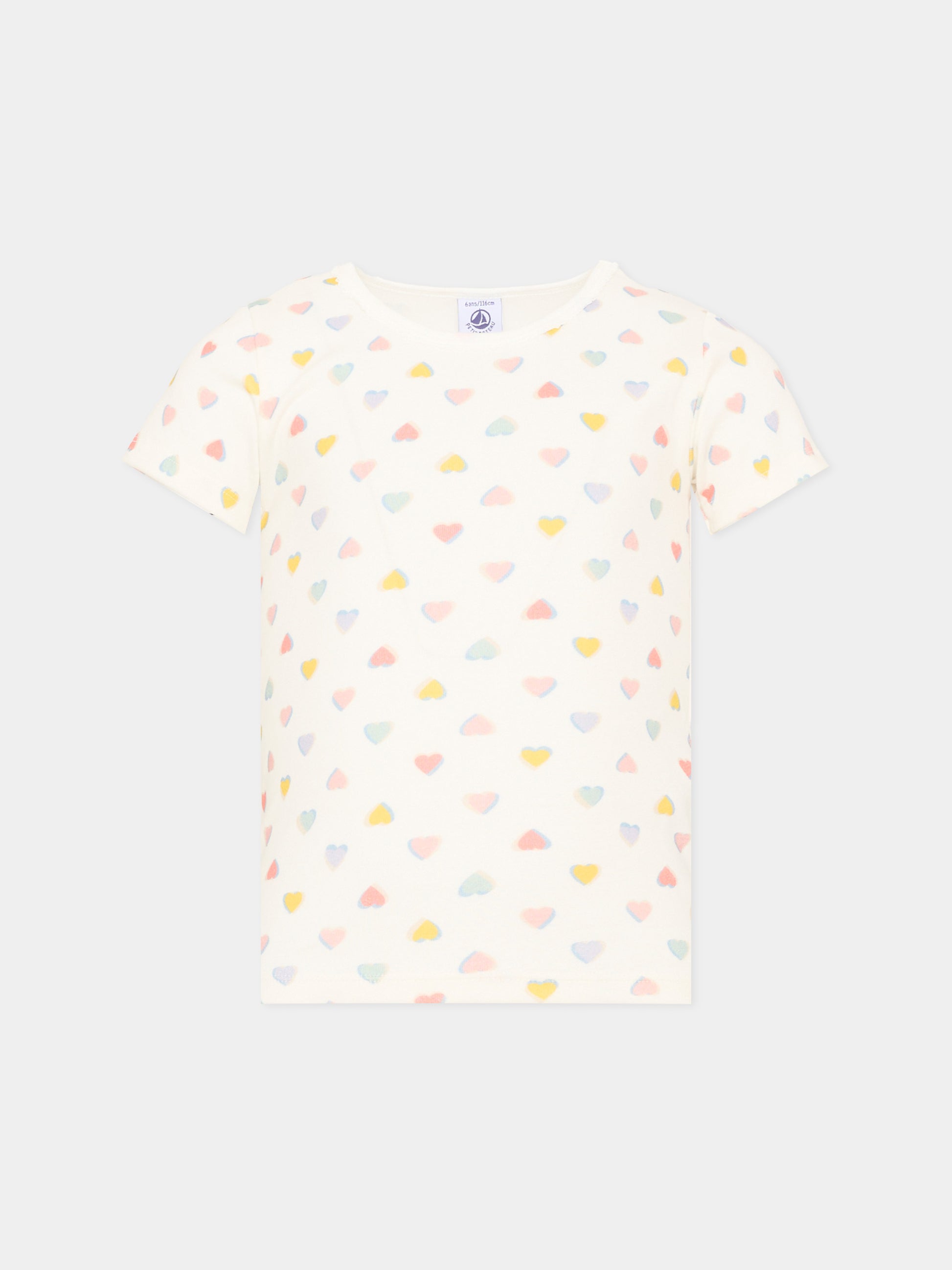 Canottiere a manica corta multicolor per bambina,Petit Bateau,A0GQF 00