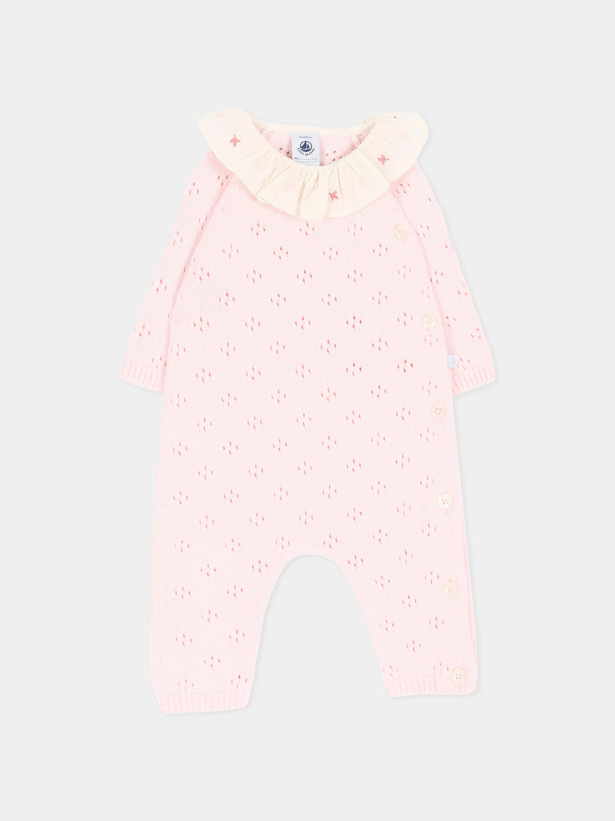 Tutina rosa per neonata con ricami,Petit Bateau,A0GCQ 01