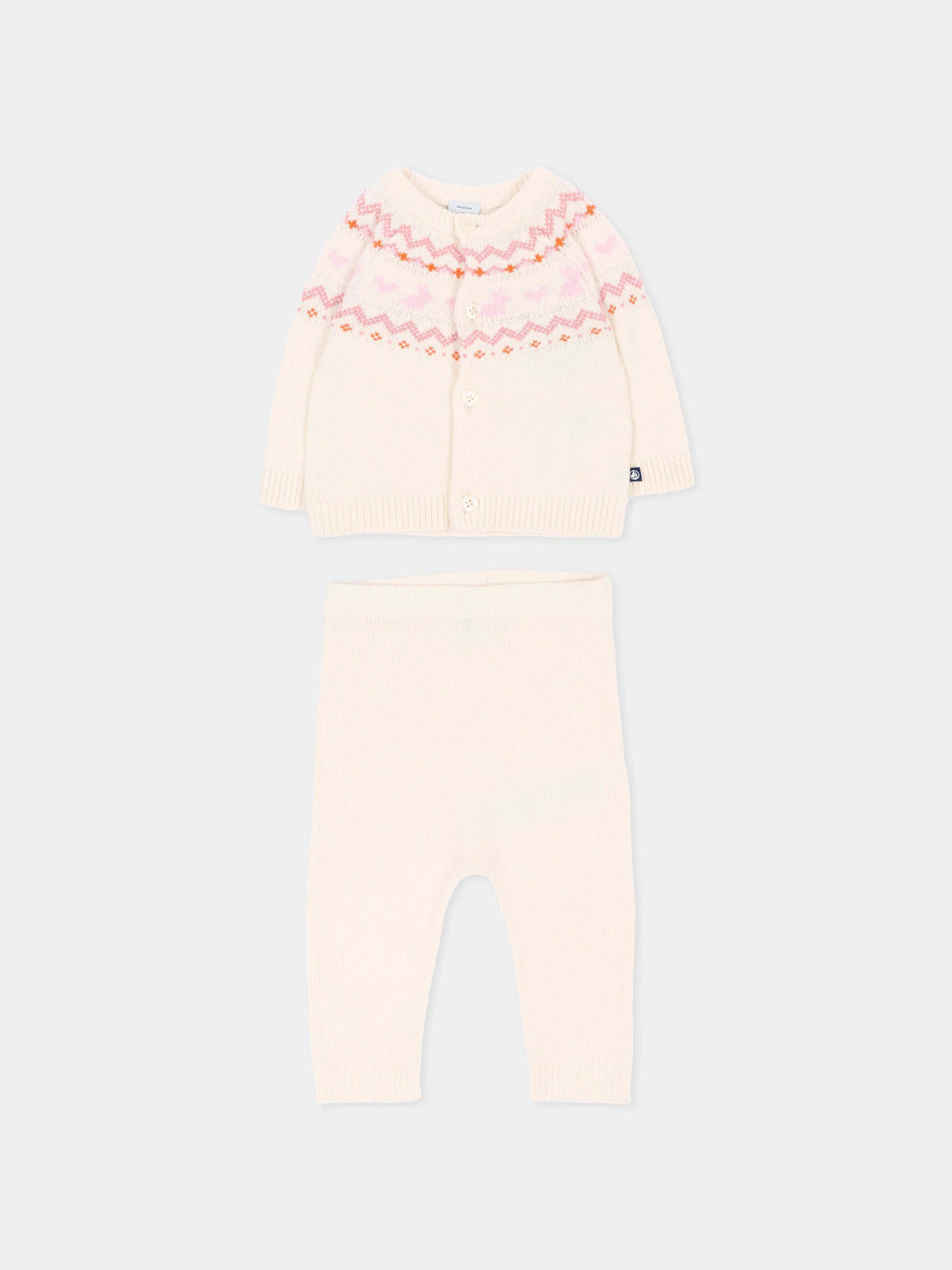 Completo nascita avorio per neonata,Petit Bateau,A0GNU 02