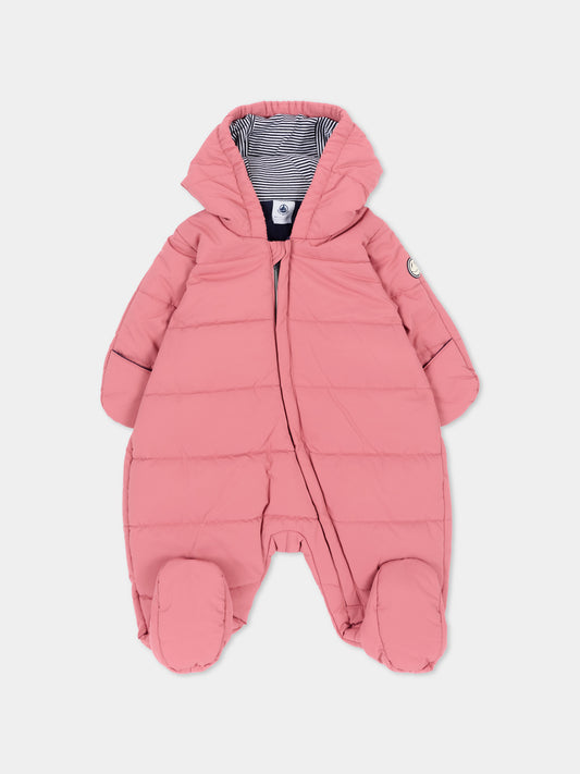 Piumino rosa per neonata con patch logo,Petit Bateau,A0GT3 01