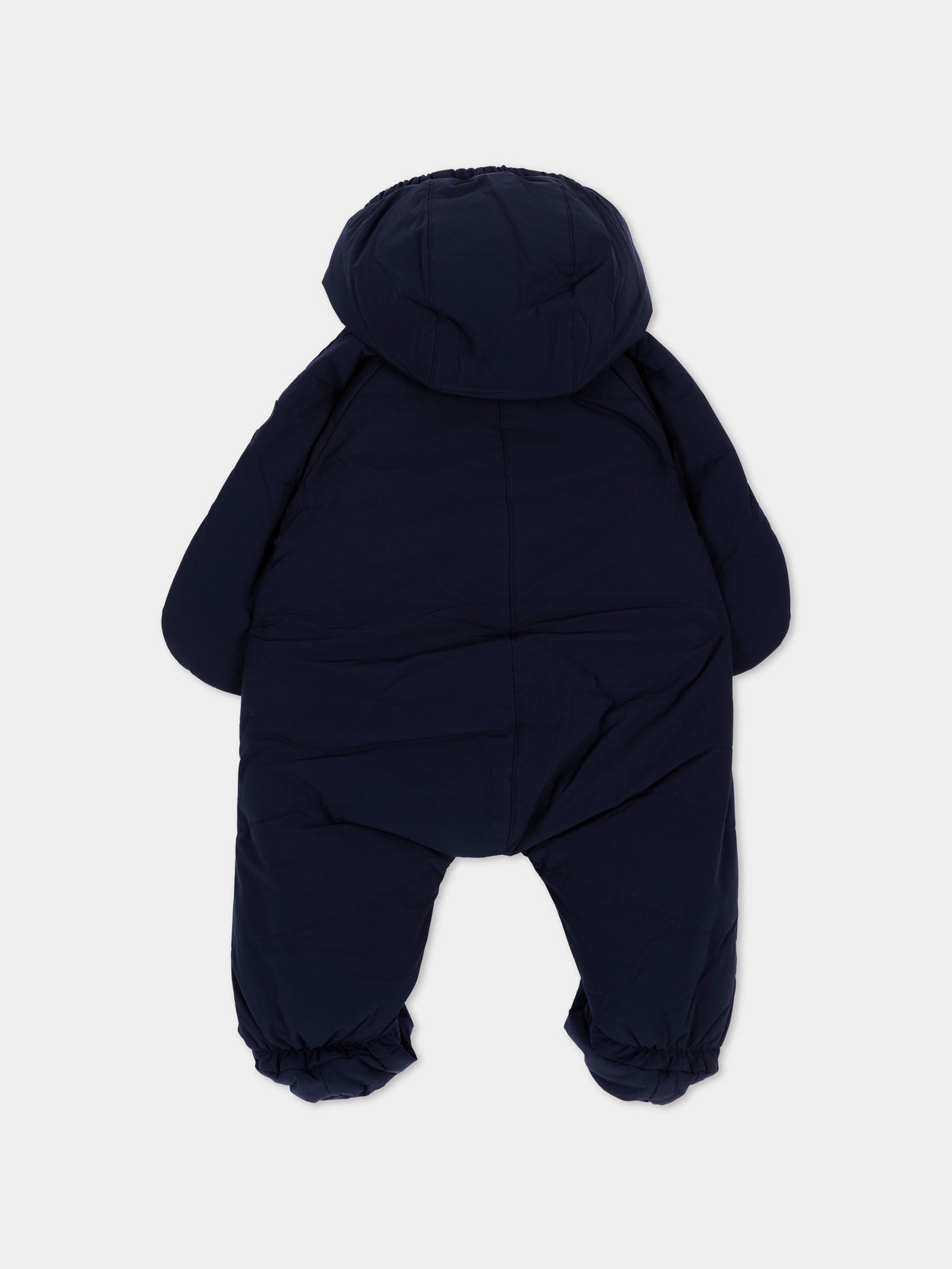 Piumini blu per neonato con patch logo,Petit Bateau,A0GI0 01