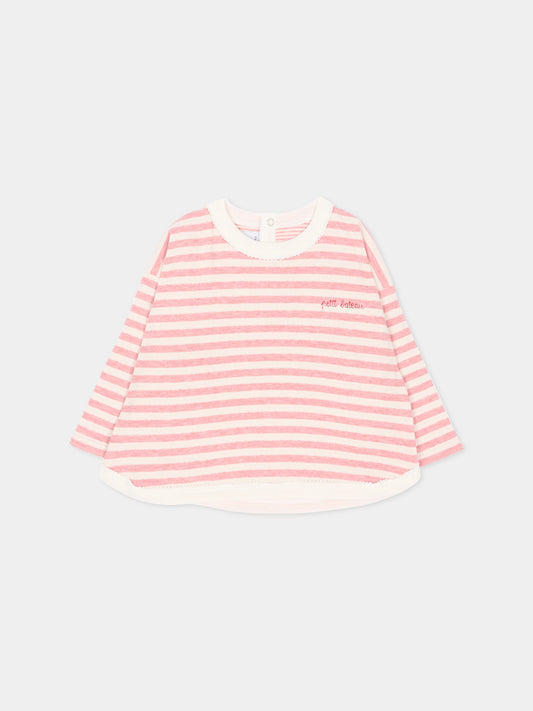 T-shirt a manica lunga rosa per neonata,Petit Bateau,A0H12 01