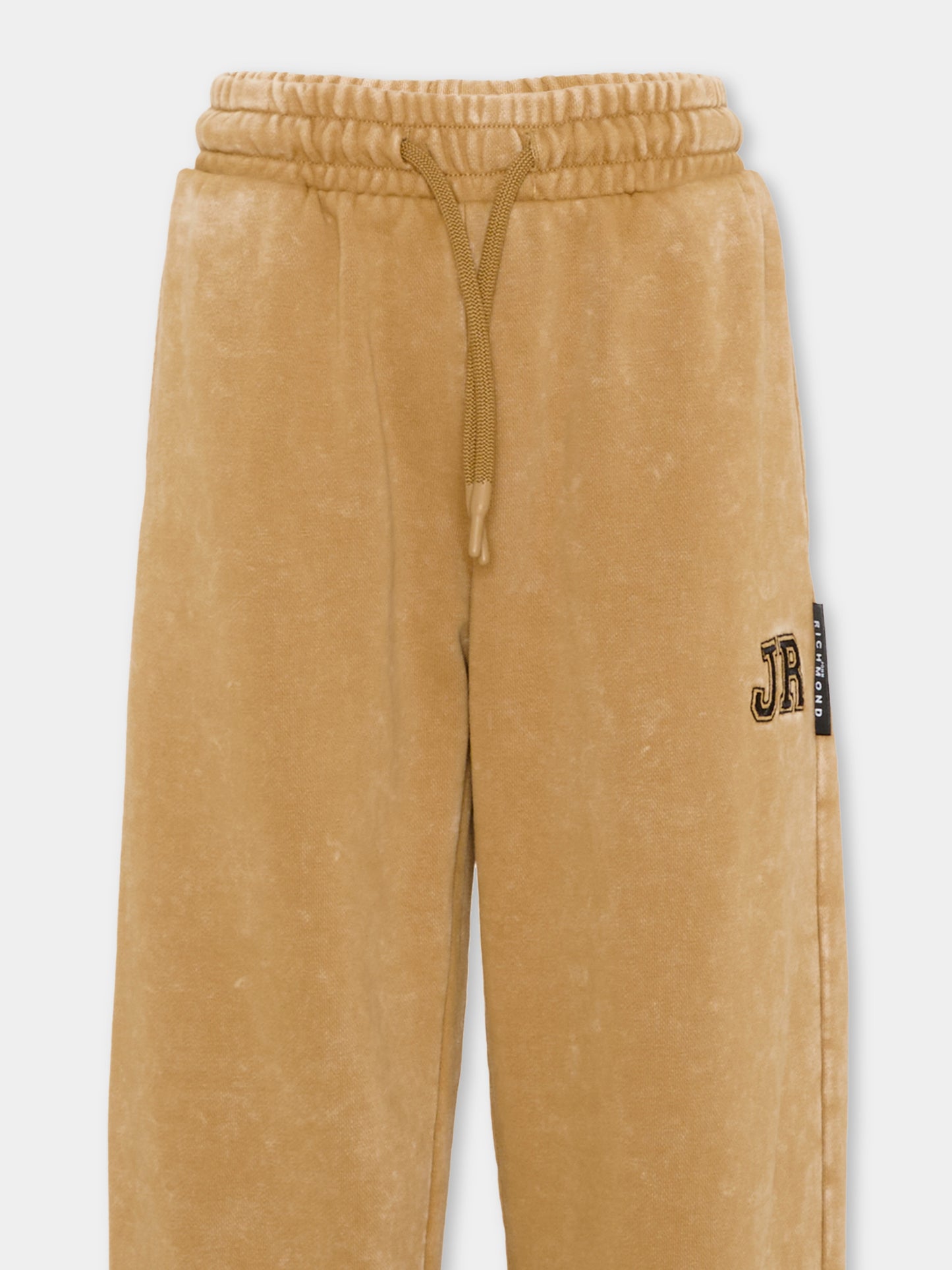 Pantalone beige per bambino con logo,Richmond,RBA26037PA KHAKI_PALE KHAKI PALE