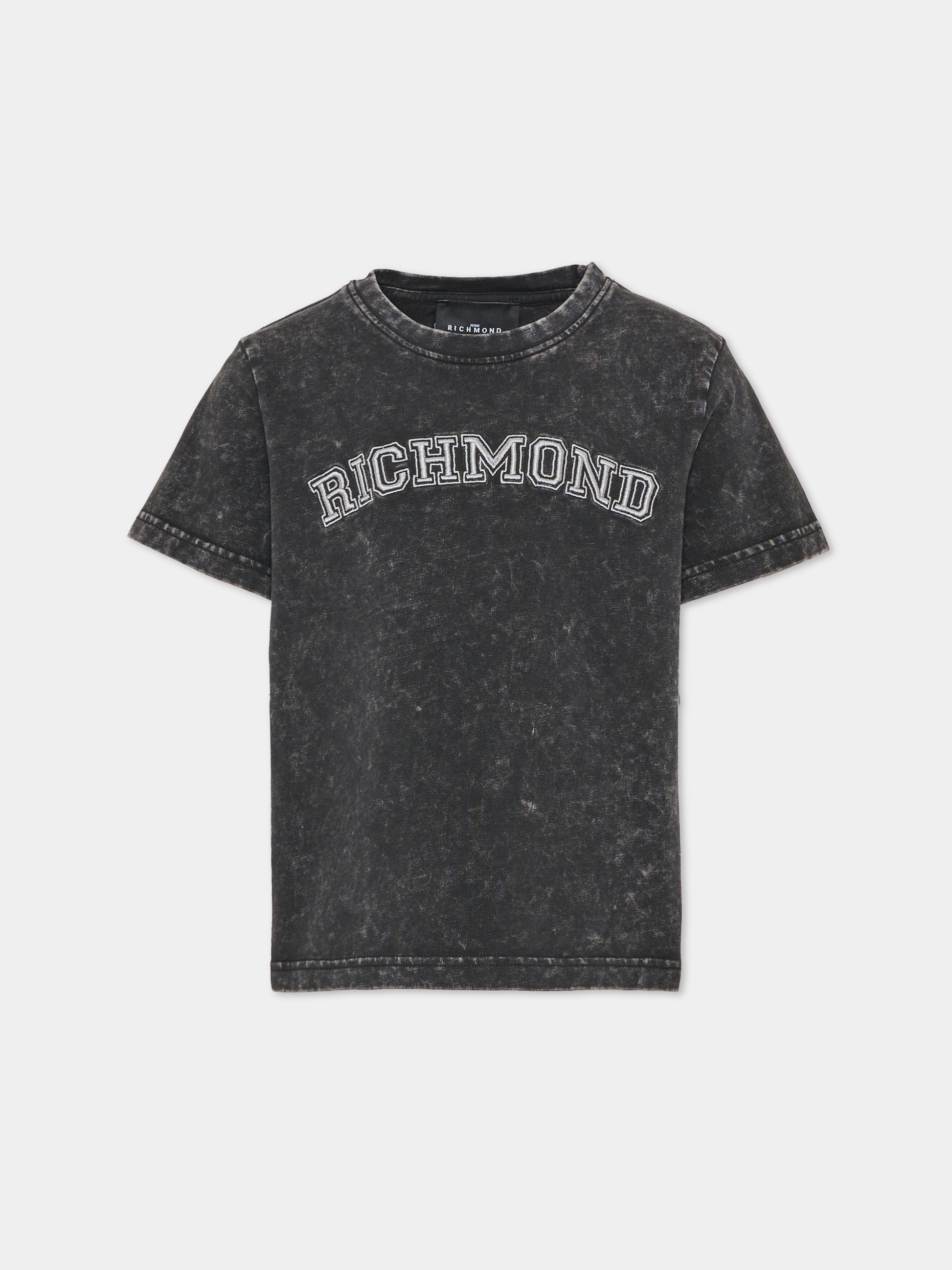 T-shirt nera per bambino con logo,Richmond,RBA26011TS BLACK BLACK