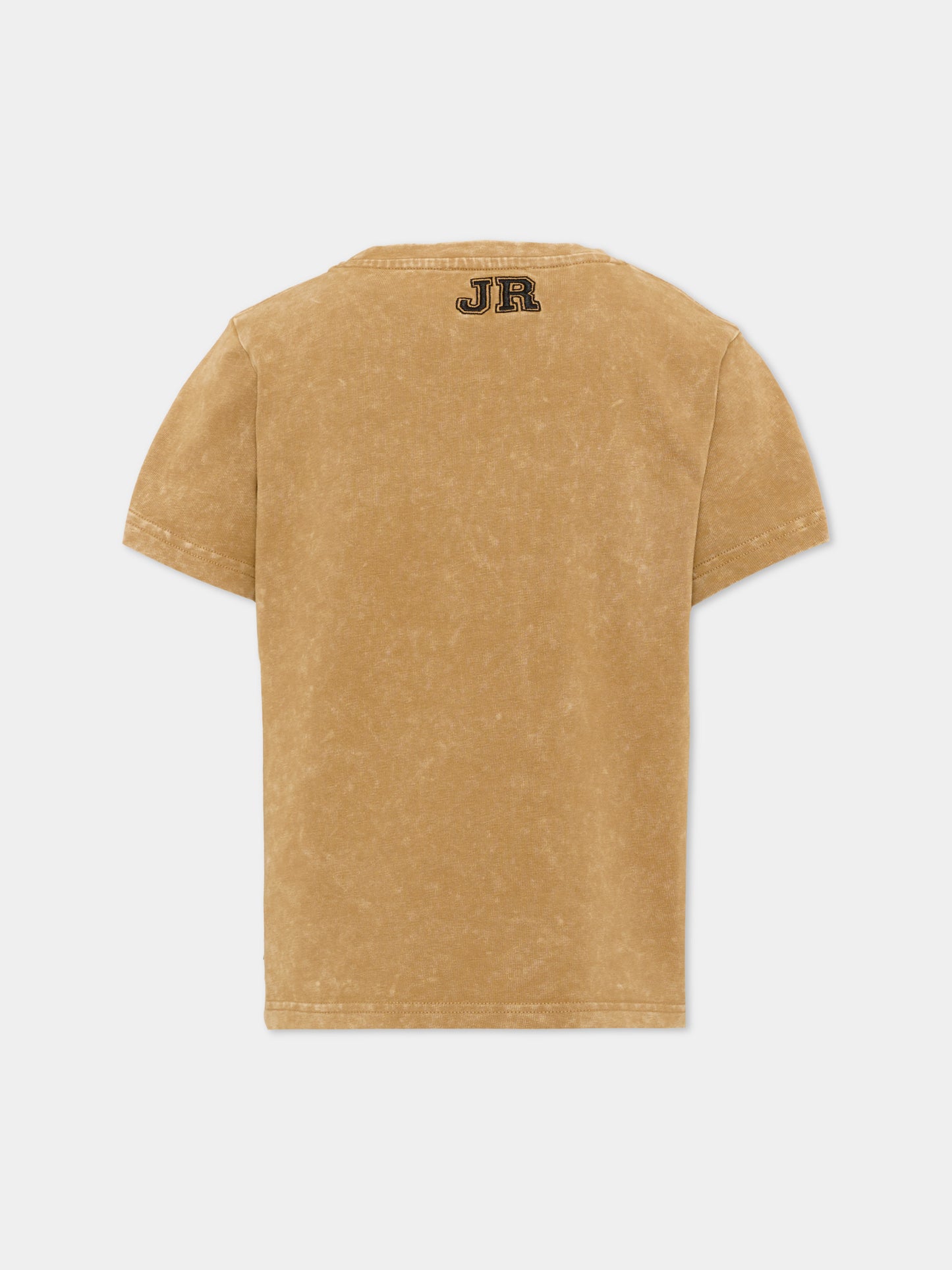 T-shirt a manica corta beige per bambino con logo,Richmond,RBA26011TS KHAKI_PALE KHAKI PALE
