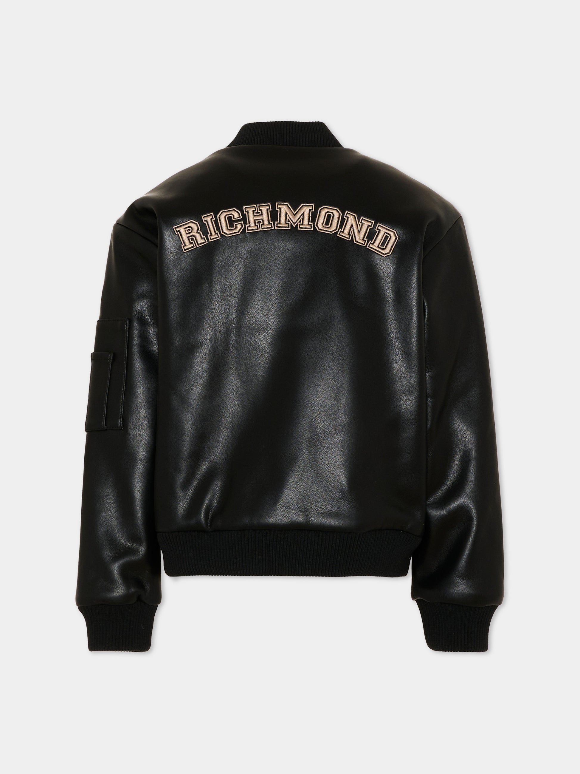 Bomber nero per bambino con logo,Richmond,RBA26064GB BLACK BLACK