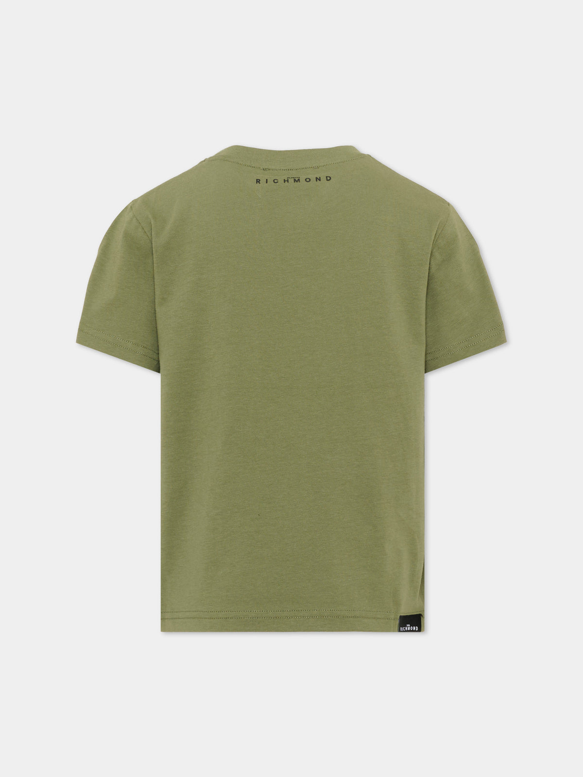 T-shirt verde per bambino con logo,Richmond,RBA26008TS OLIVE OLIVE