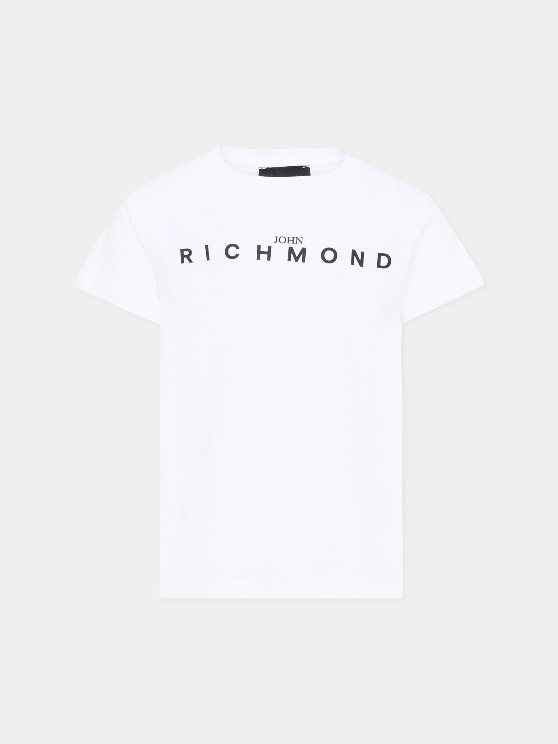 T-shirt bianca per bambini con logo,Richmond,RBA26009TS WHITE WHITE