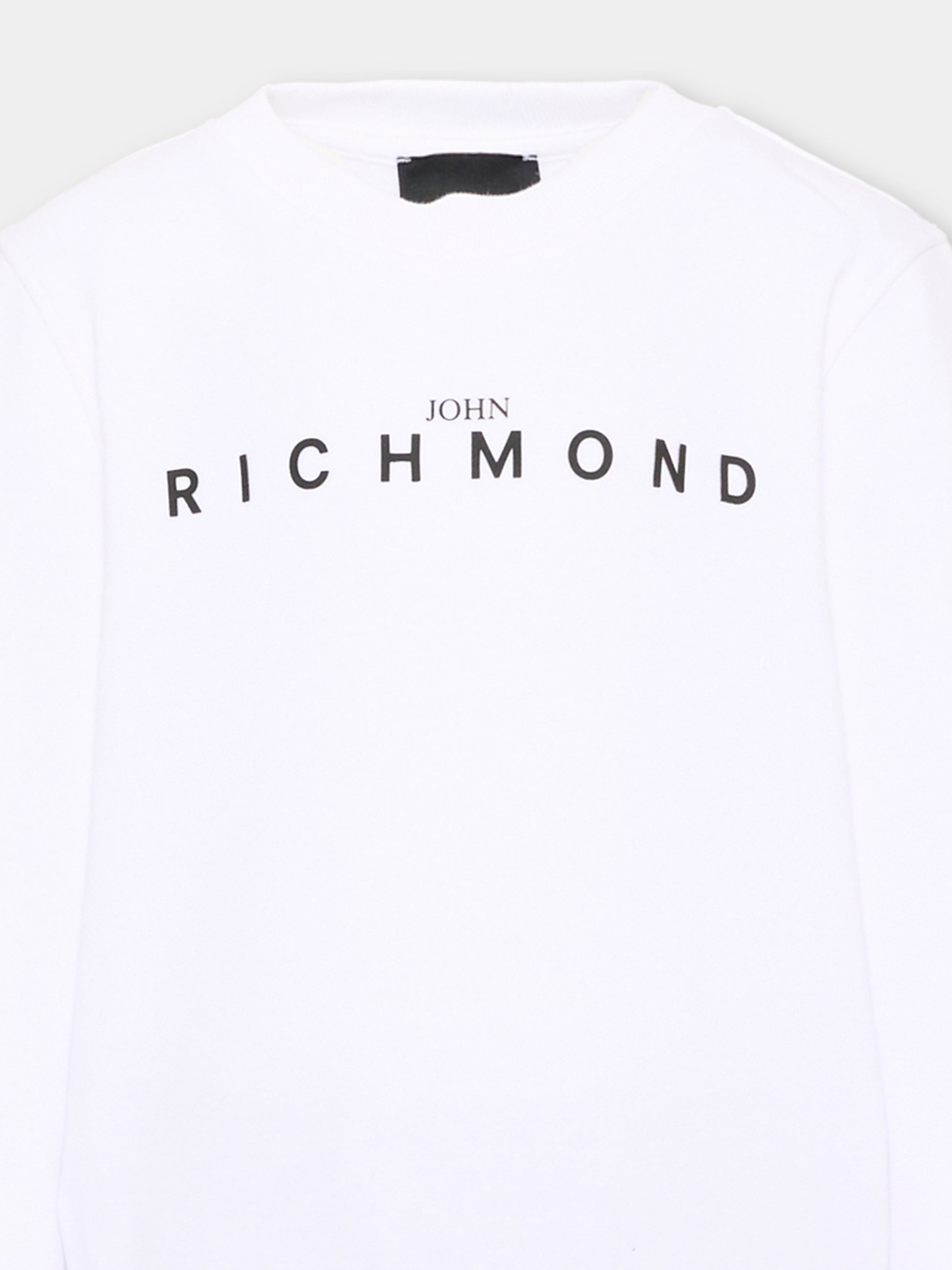 Completo sportivo bianco per bambino con logo,Richmond,RBA26006CF WHITE/BLK WHITE