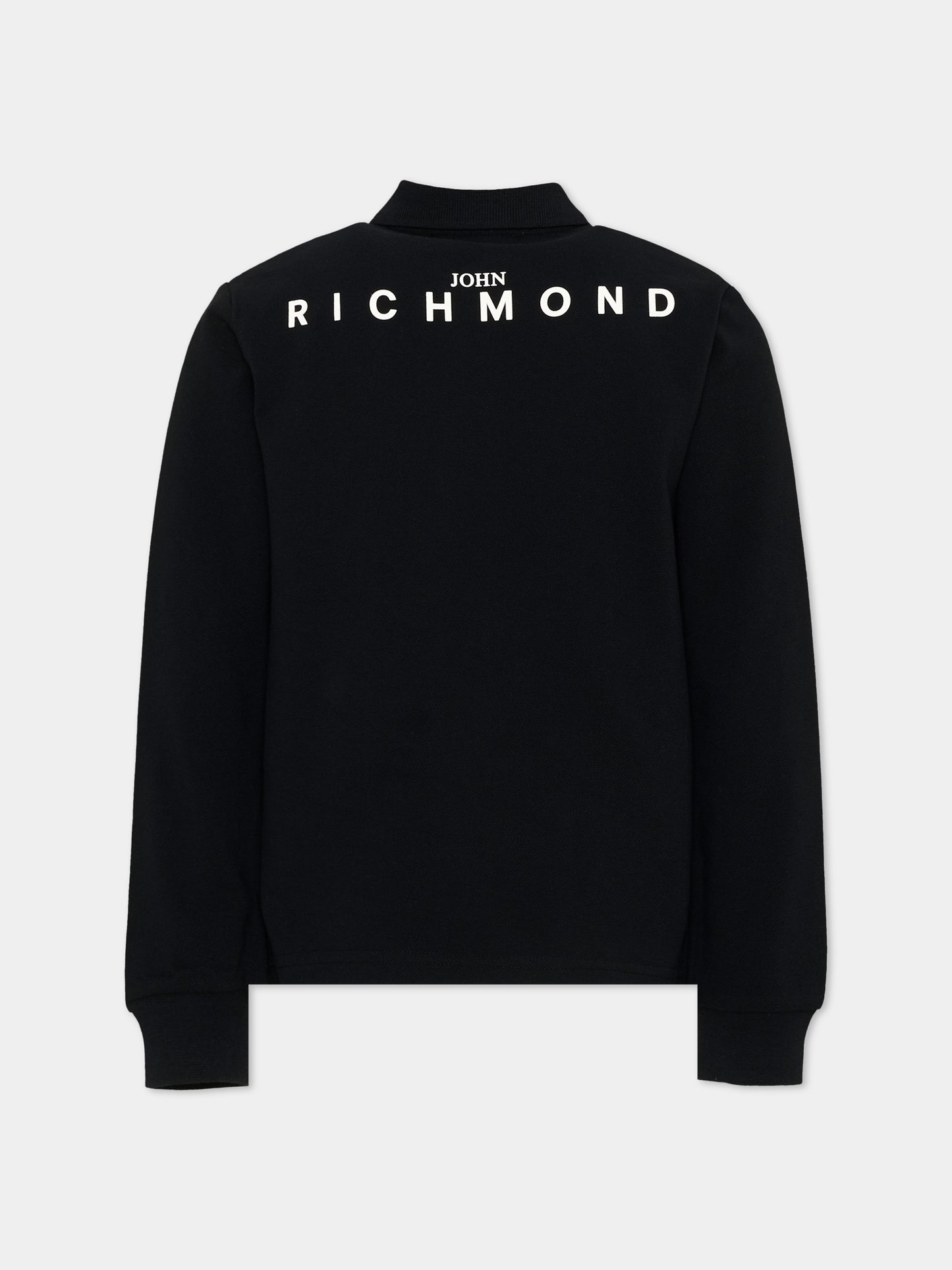 Polo nera per bambino con logo,Richmond,RBA26161PO BLACK BLACK