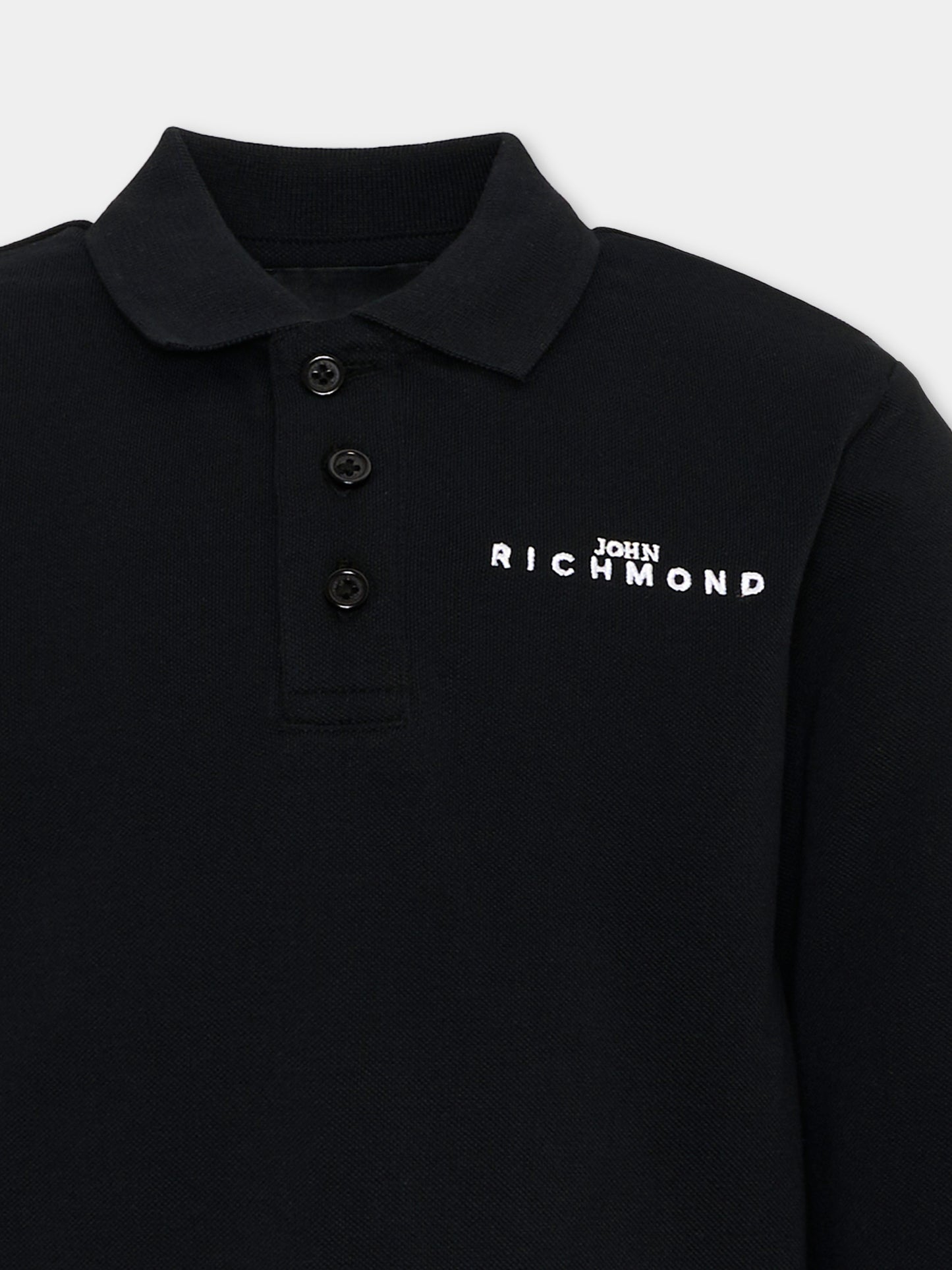 Polo nera per bambino con logo,Richmond,RBA26161PO BLACK BLACK