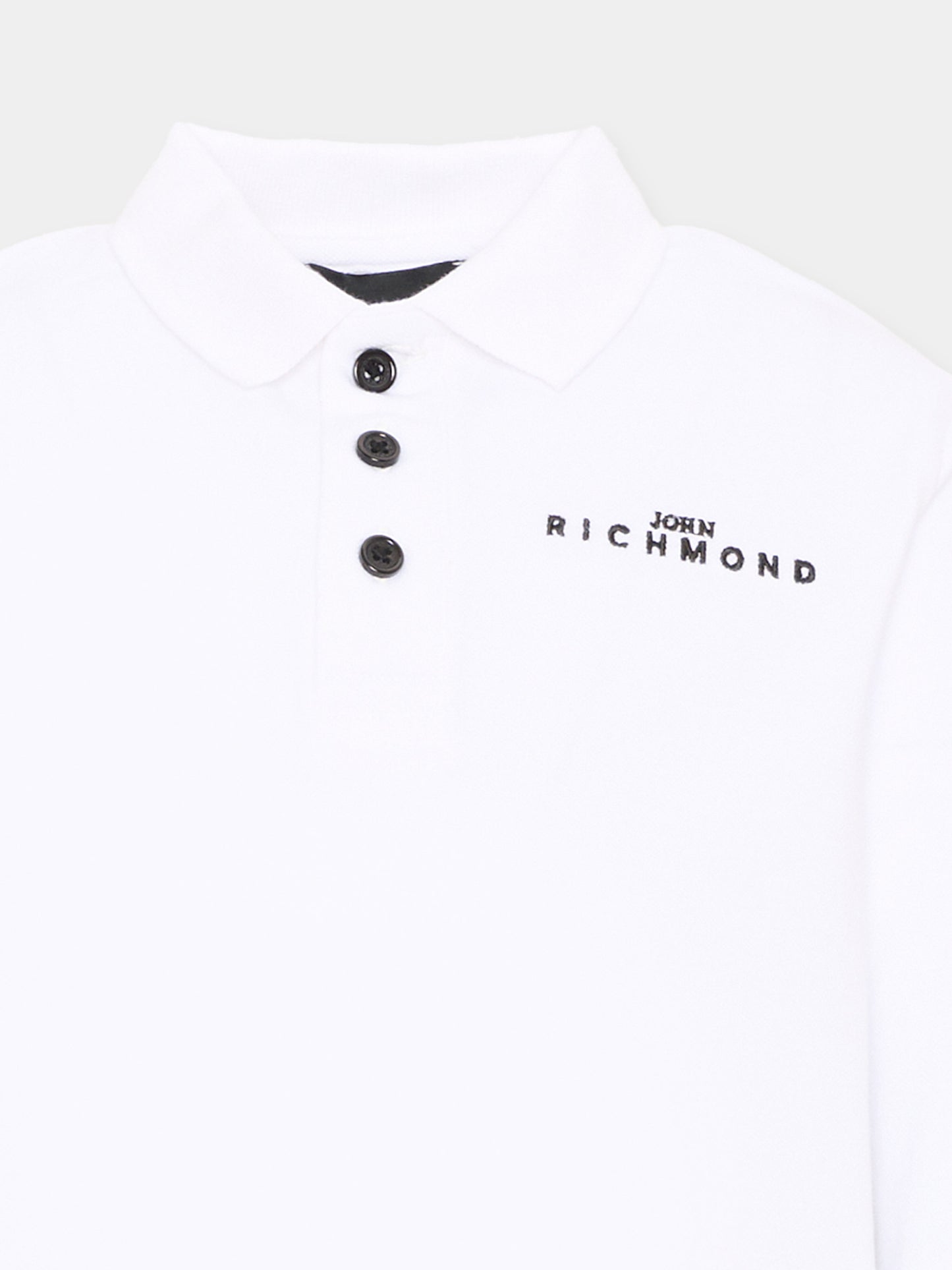Polo bianca per bambino con logo,Richmond,RBA26161PO WHITE WHITE