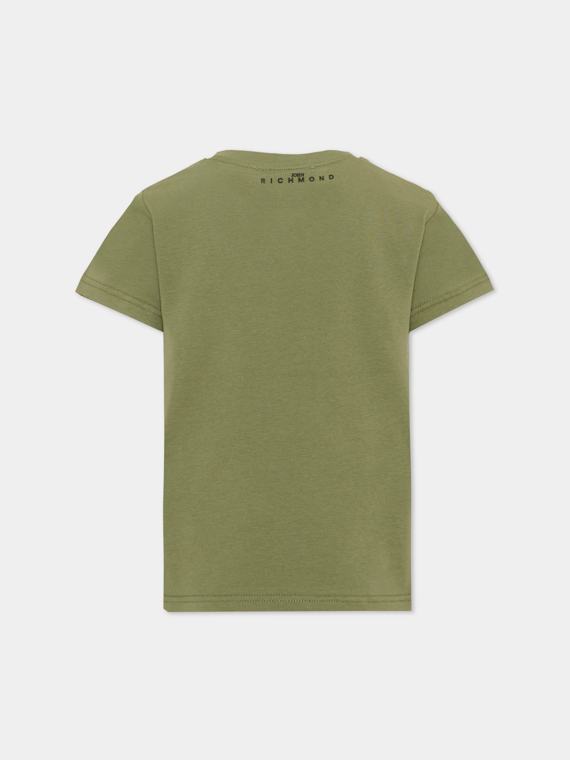 T-Shirt verde per bambino con logo,Richmond,RBA26009TS OLIVE OLIVE