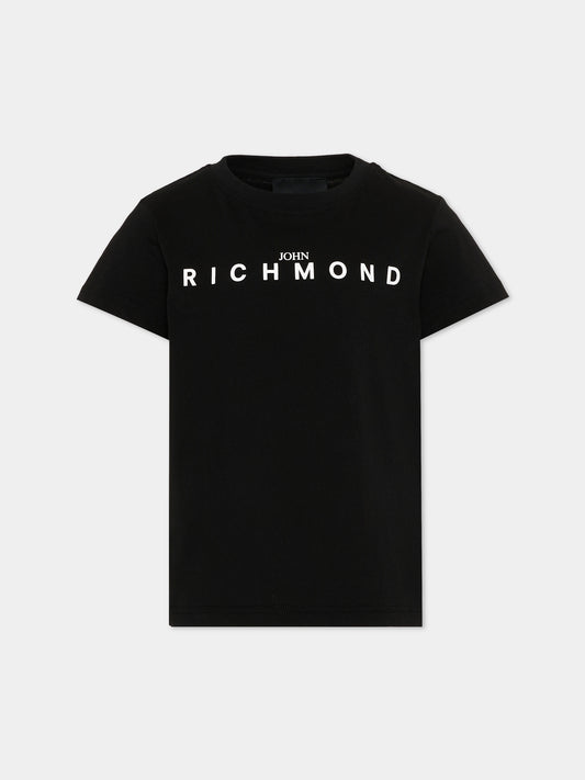 T-Shirt nera per bambino con logo,Richmond,RBA26009TS BLACK BLACK