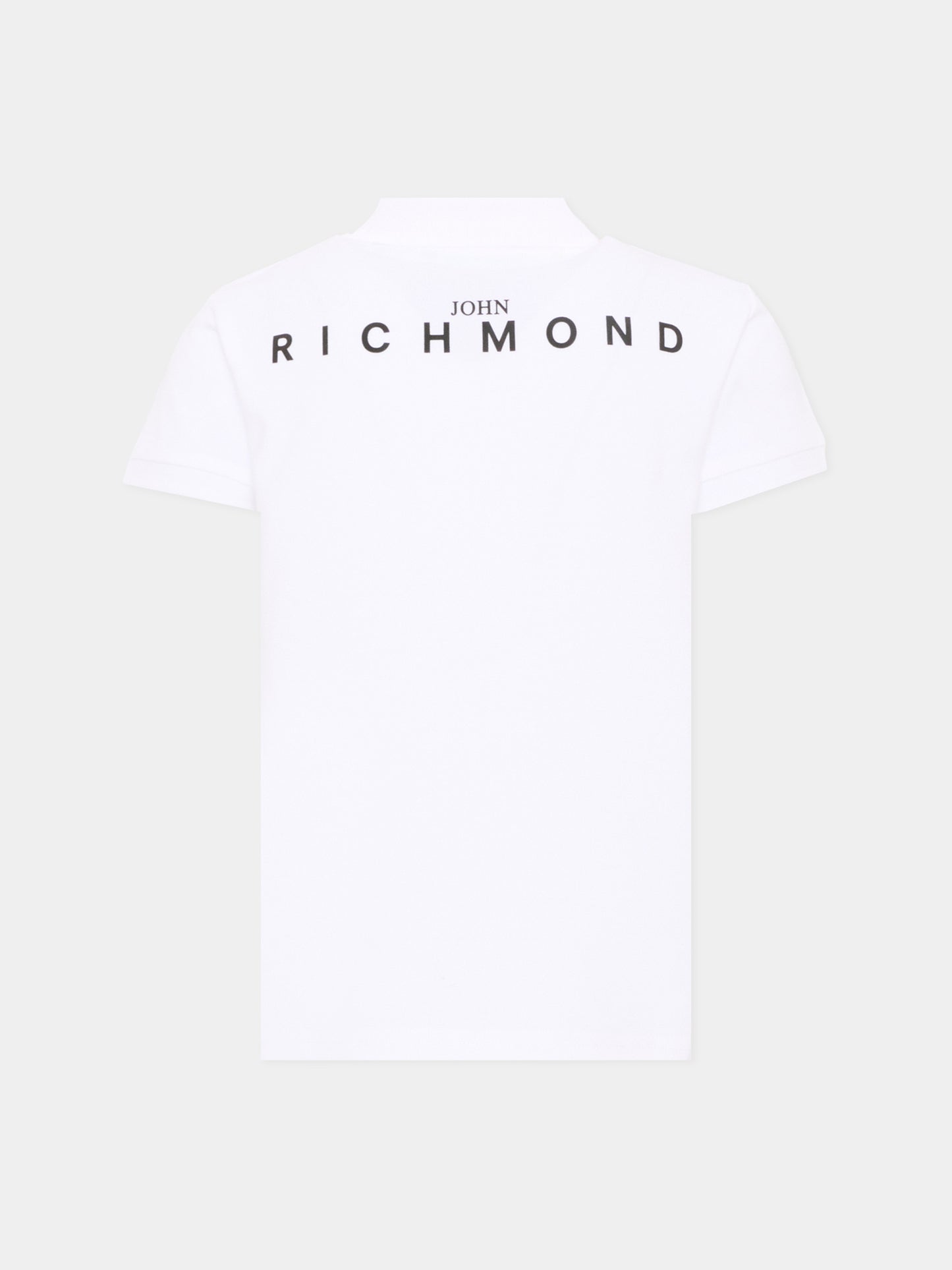 Polo bianca per bambino con logo,Richmond,RBA26160PO WHITE WHITE