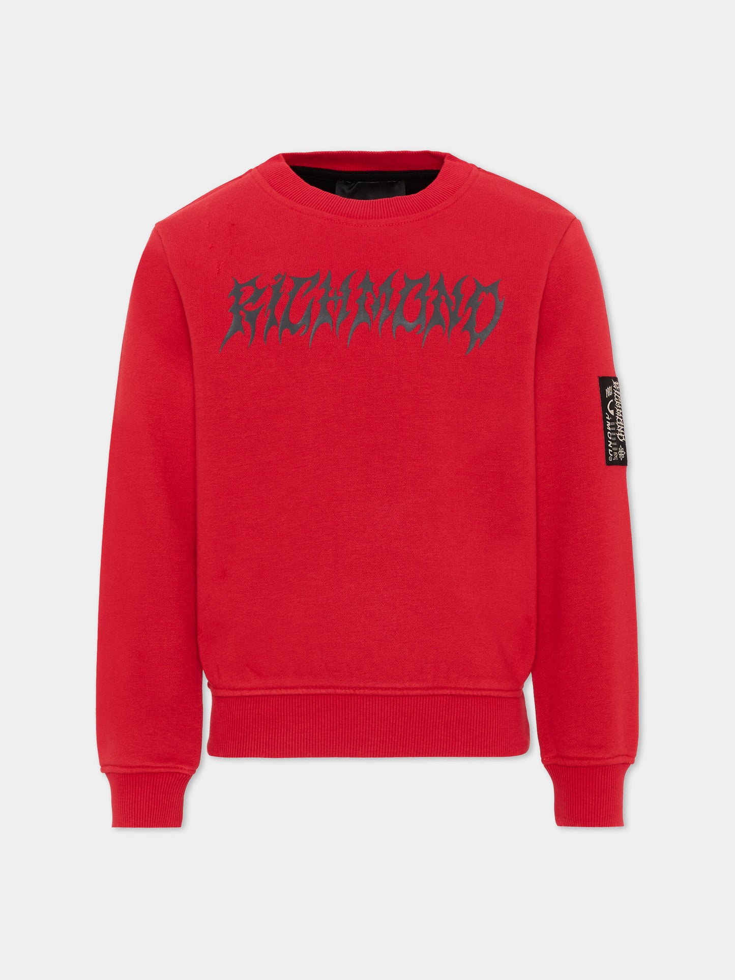 Felpa rossa per bambino con logo,Richmond,RBA26054FE RED RED