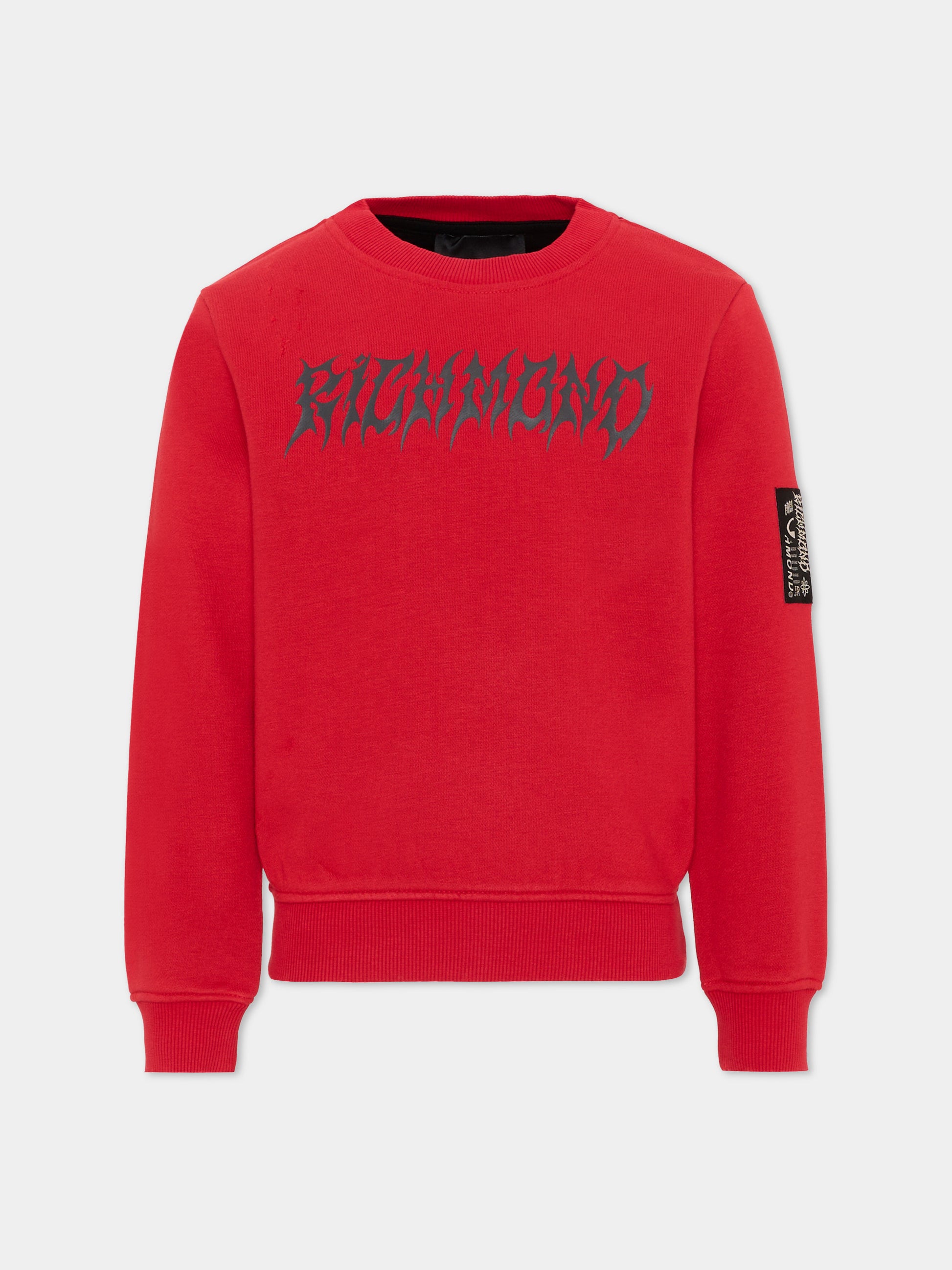 Felpa rossa per bambino con logo,Richmond,RBA26054FE RED RED