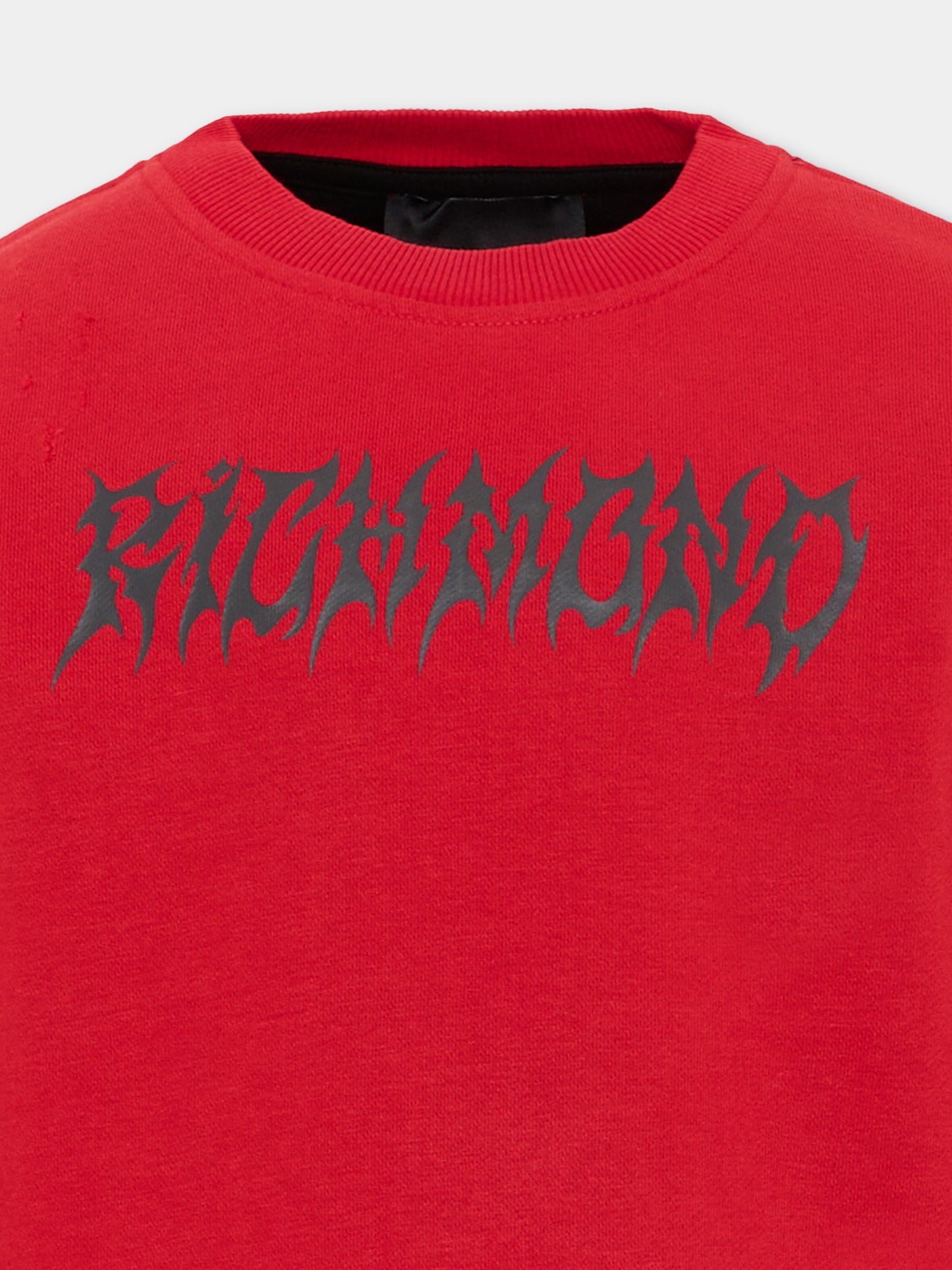 Felpa rossa per bambino con logo,Richmond,RBA26054FE RED RED